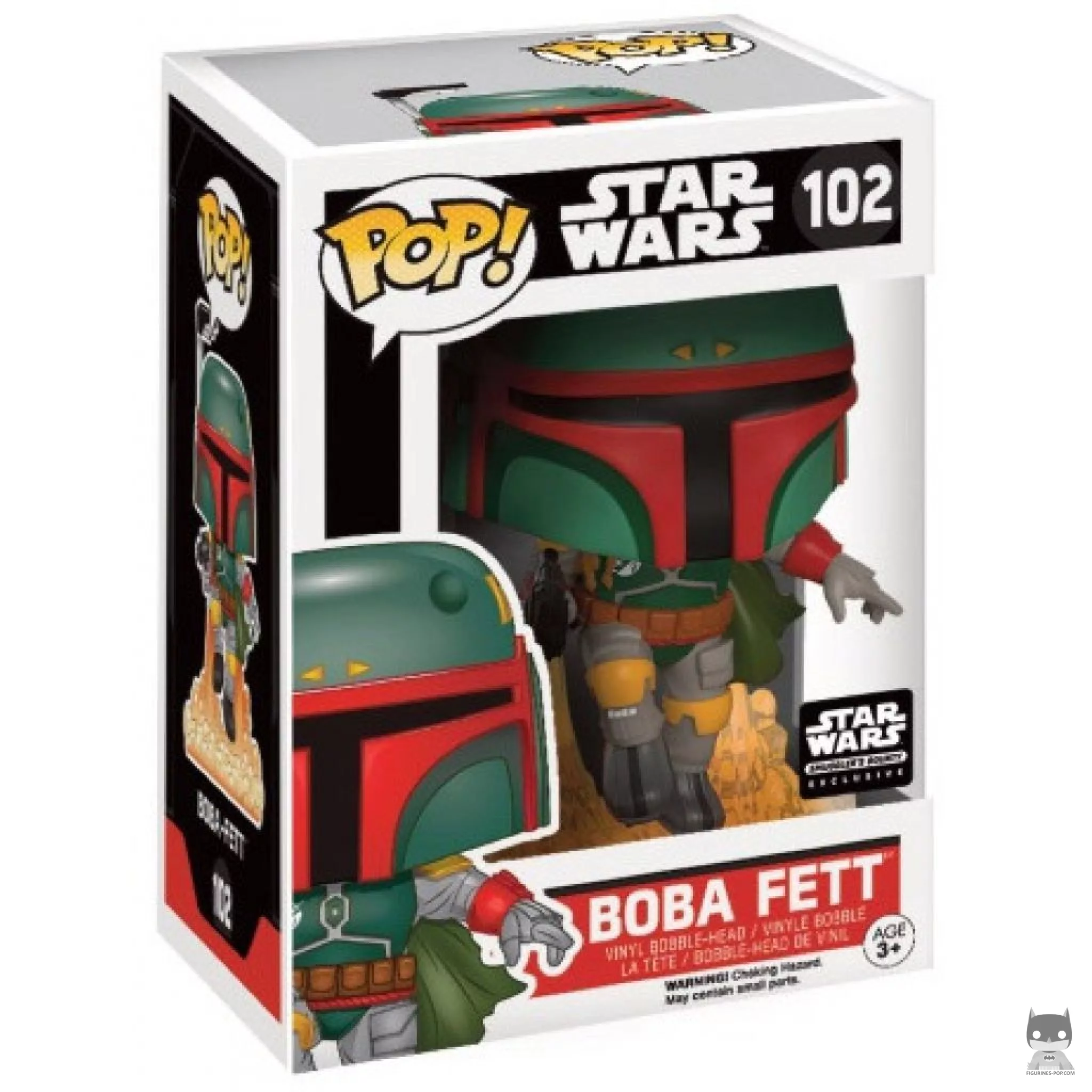 Figura Funko Pop! Boba Fett volando en su caja