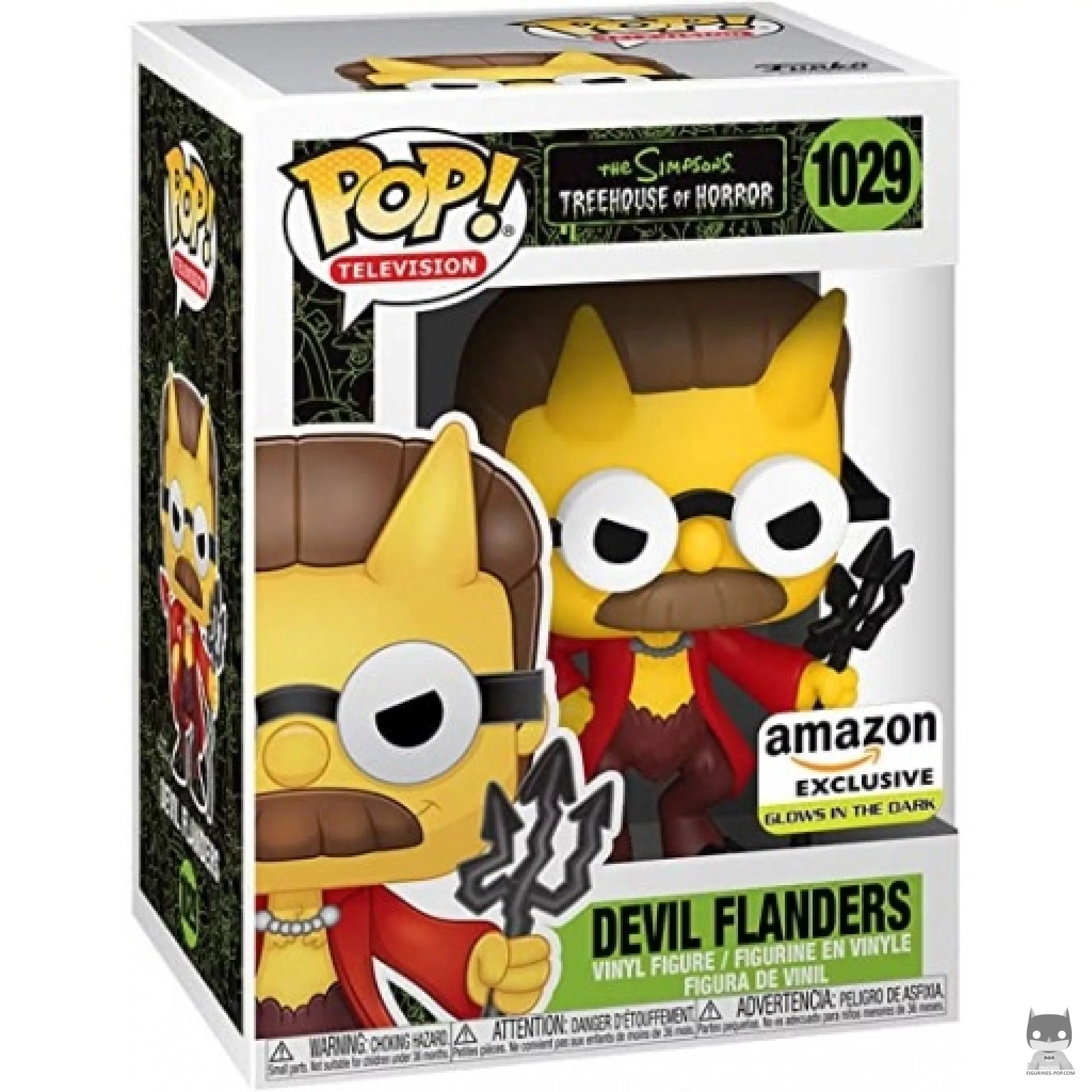 Figura Funko Pop! Flanders diablo (Brilla en la oscuridad) en su caja