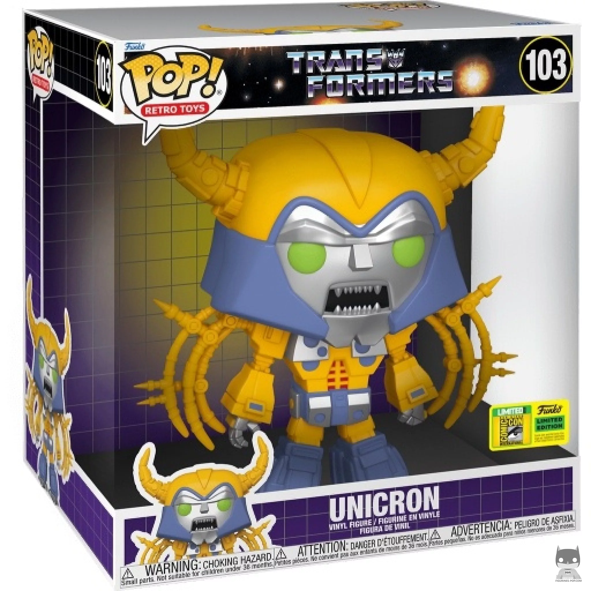 Figura Funko Pop! Unicron (Supersized) en su caja