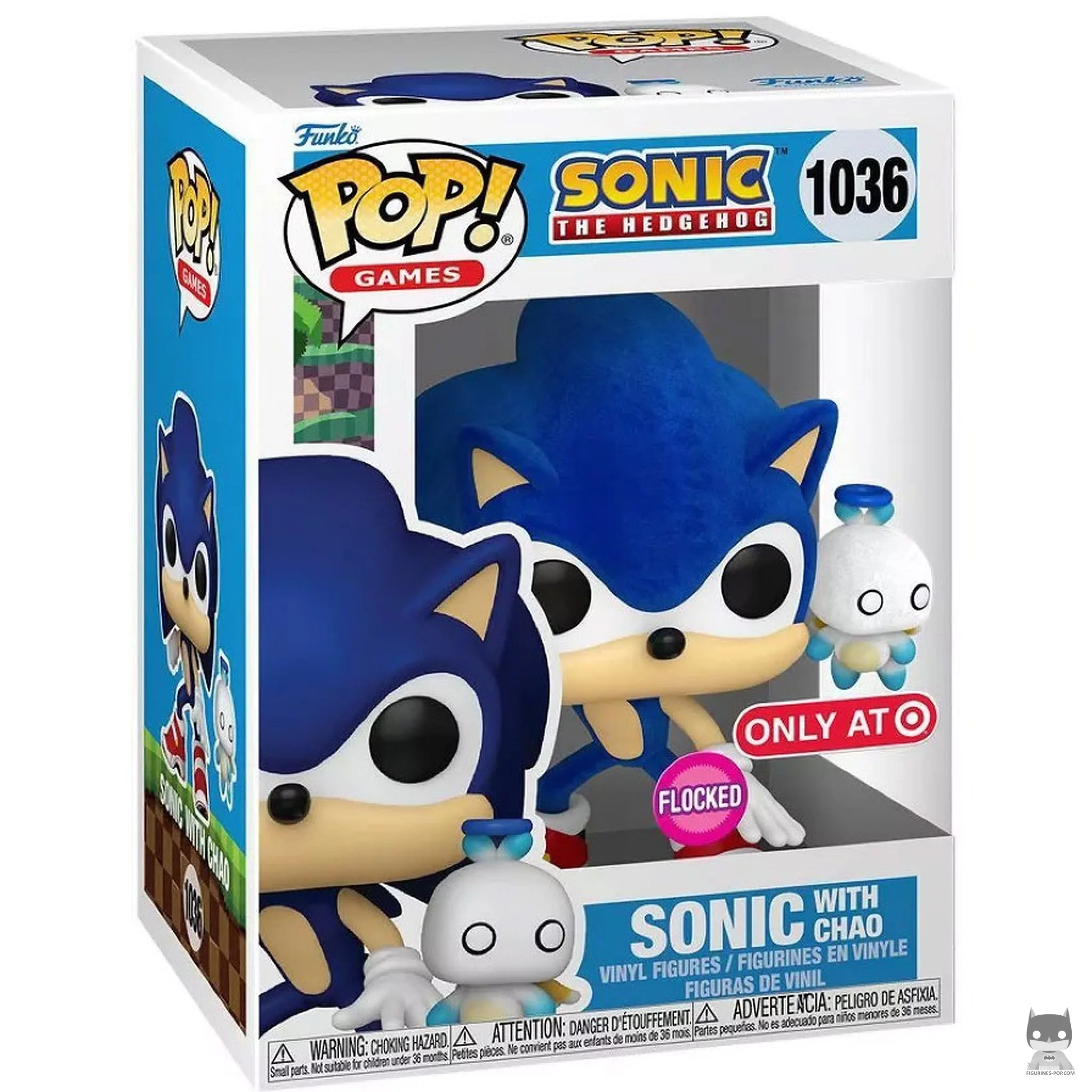 Figura Funko Pop! Sonic con Chao (Flocado) en su caja