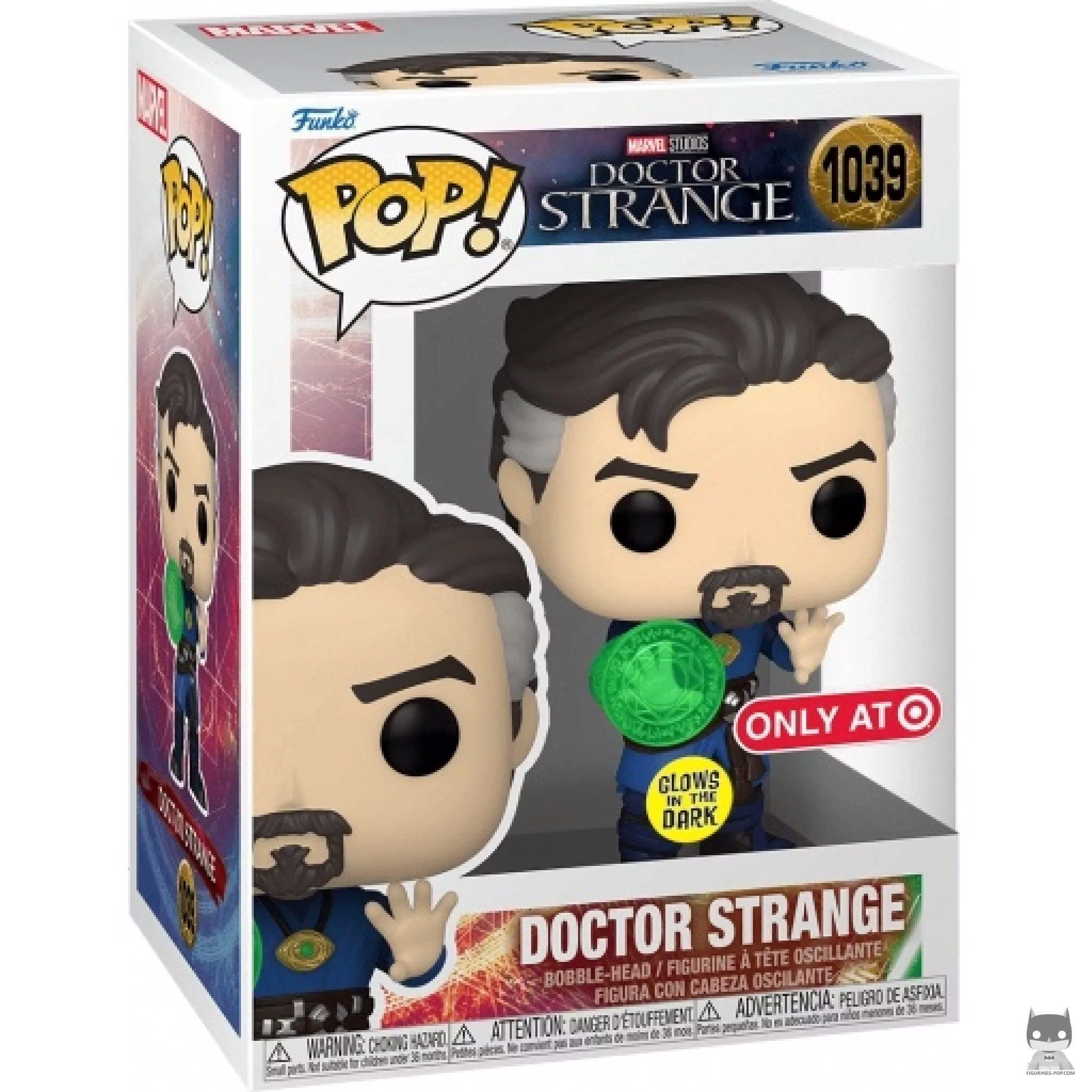 Figura Funko Pop! Doctor Strange (Brilla en la oscuridad) en su caja