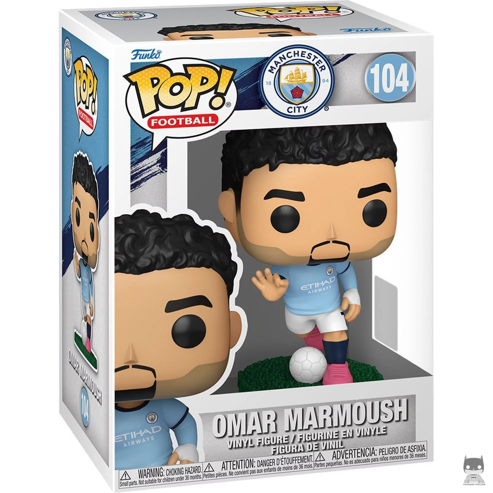Figura Funko Pop! Omar Marmoush (Manchester City) en su caja