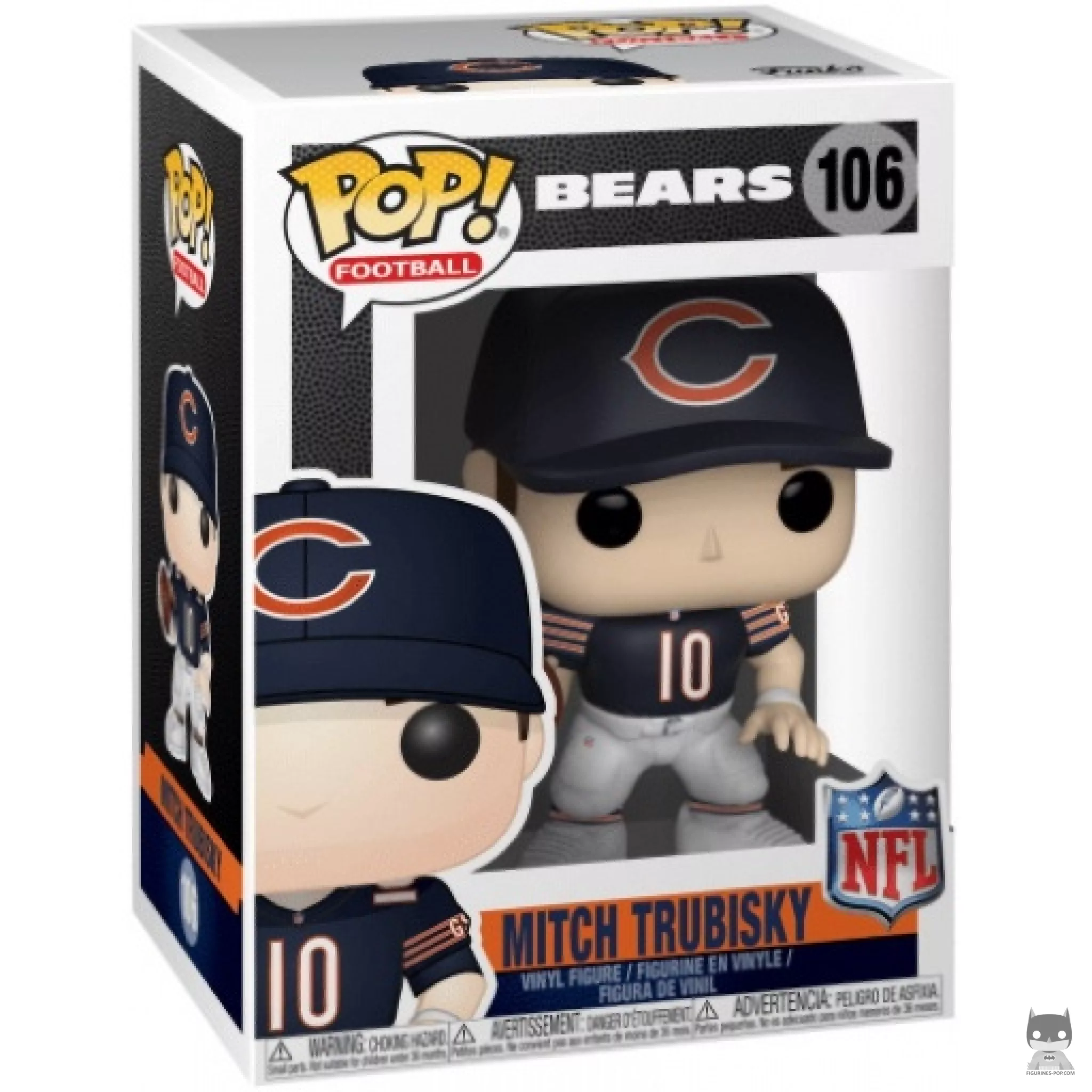 Figura Funko Pop! Mitch Trubisky en su caja