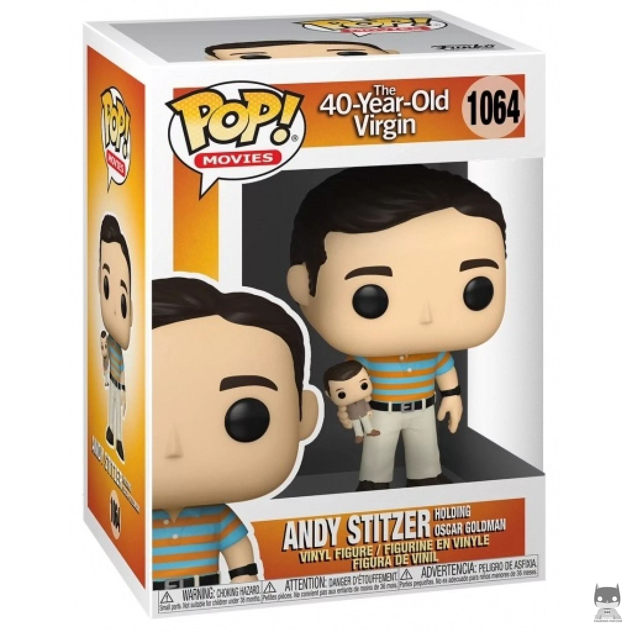 Figura Funko Pop! Andy sujetando a Oscar Goldman en su caja