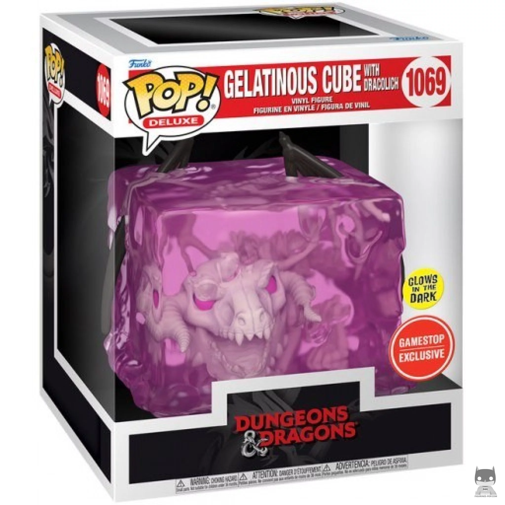 Figura Funko Pop! Cubo gelatinoso con dracolich (Brilla en la oscuridad) en su caja