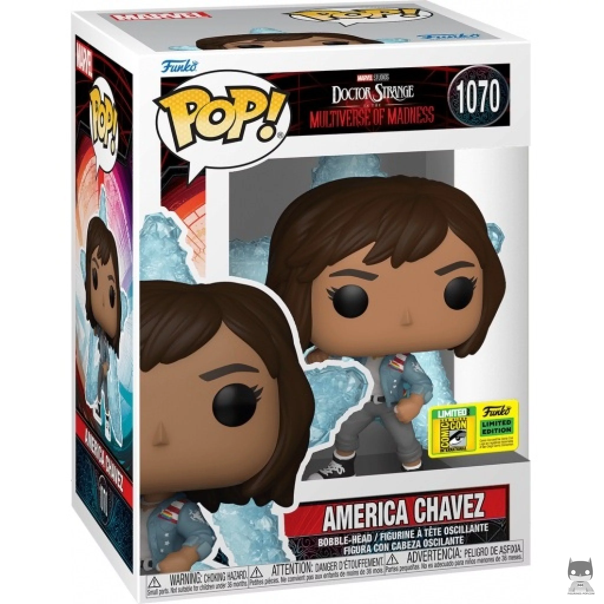 Figura Funko Pop! America Chavez en su caja