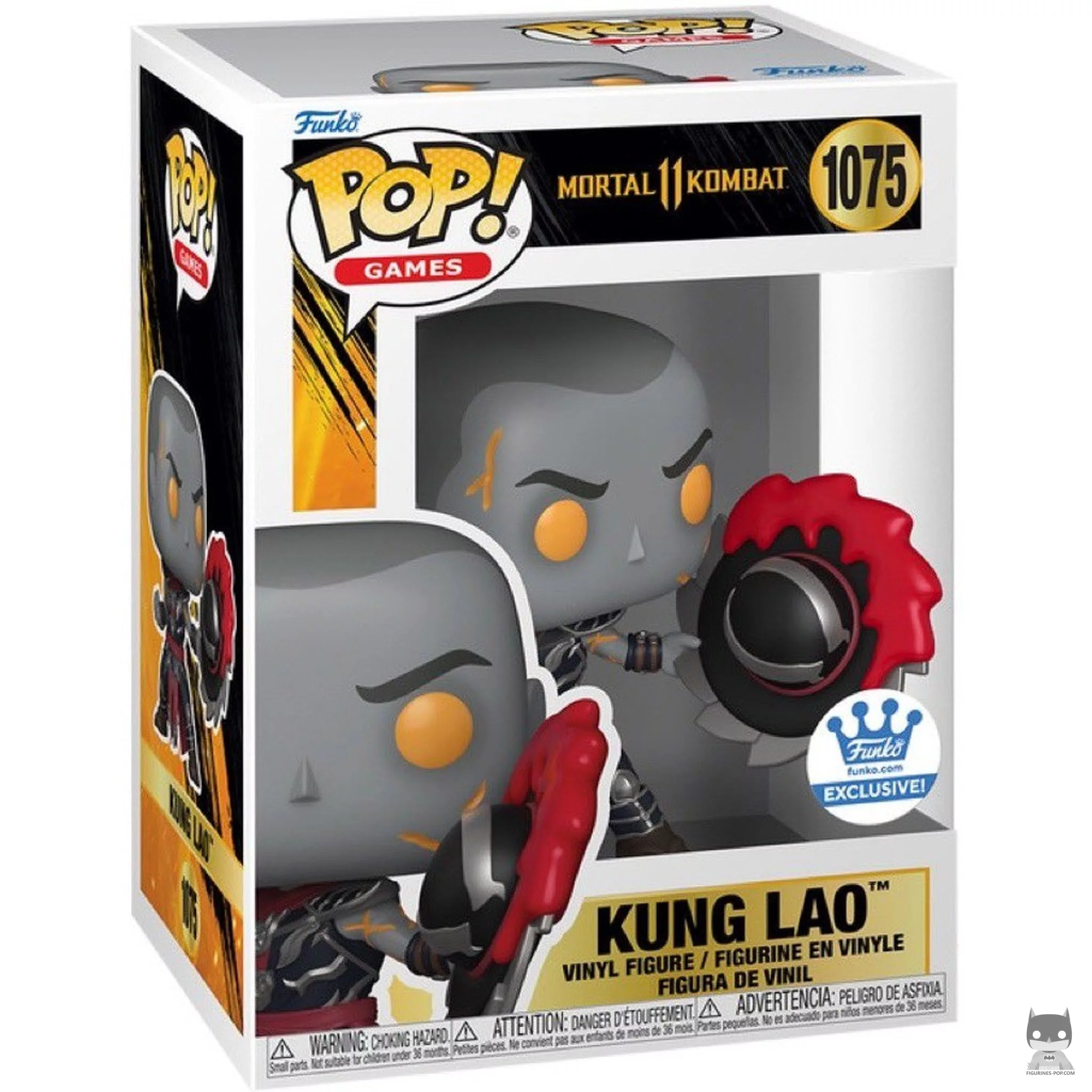 Figura Funko Pop! Kung Lao (Mortal Kombat 11) en su caja