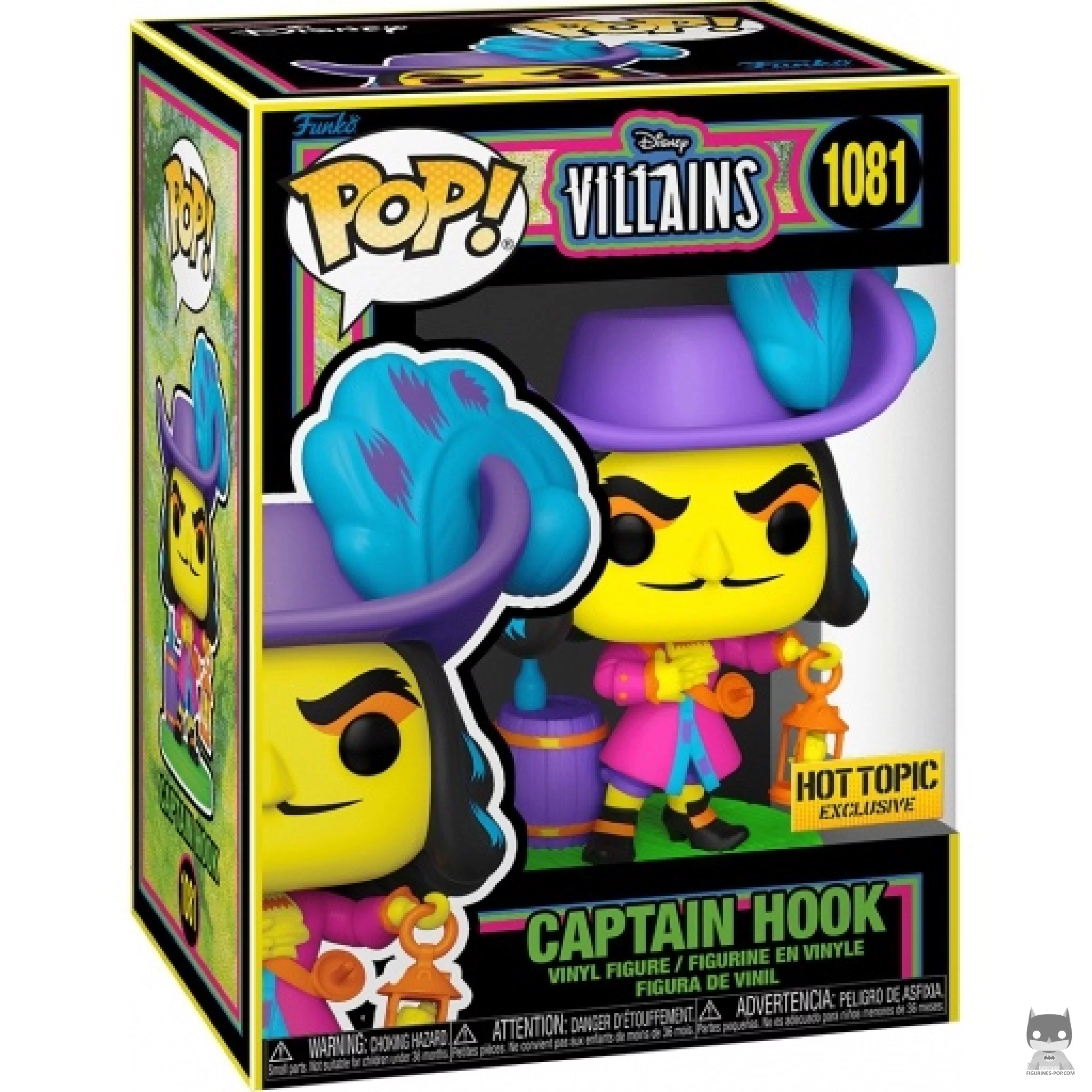Figura Funko Pop! Capitán Garfio (Luz negra) en su caja
