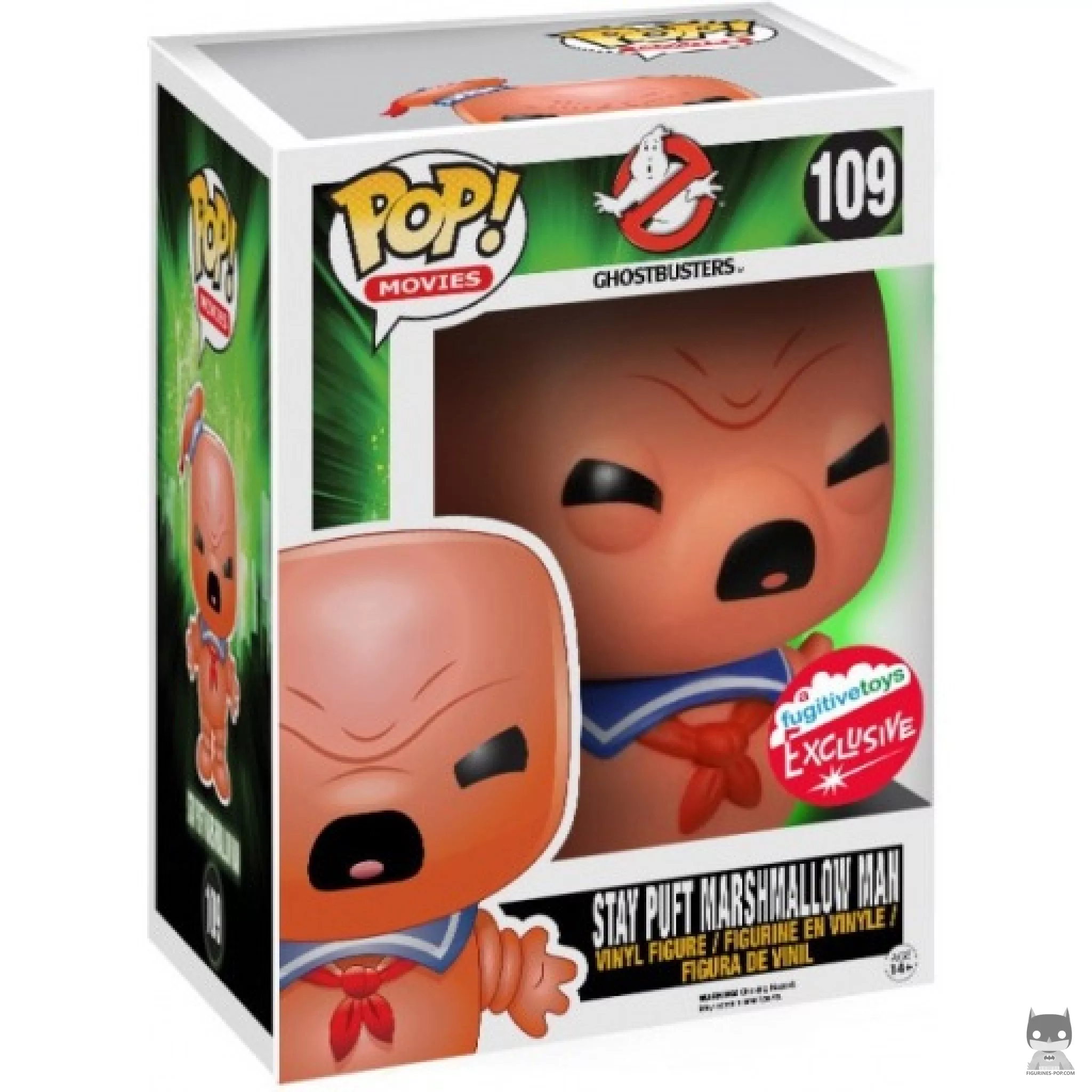 Figura Funko Pop! Hombre de Malvavisco Stay Puft (Rosa) (Brilla en la oscuridad & Supersized) en su caja