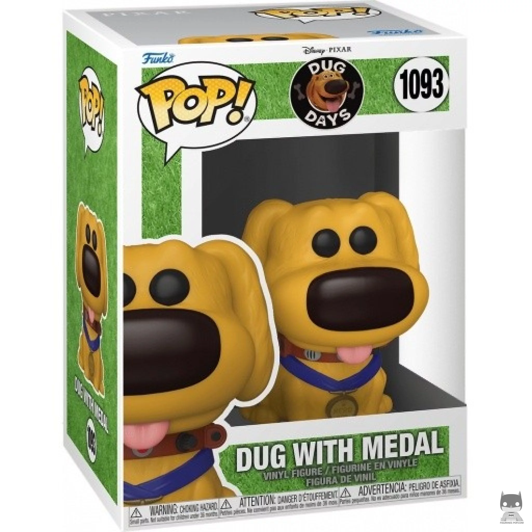 Figura Funko Pop! Dug con medalla en su caja