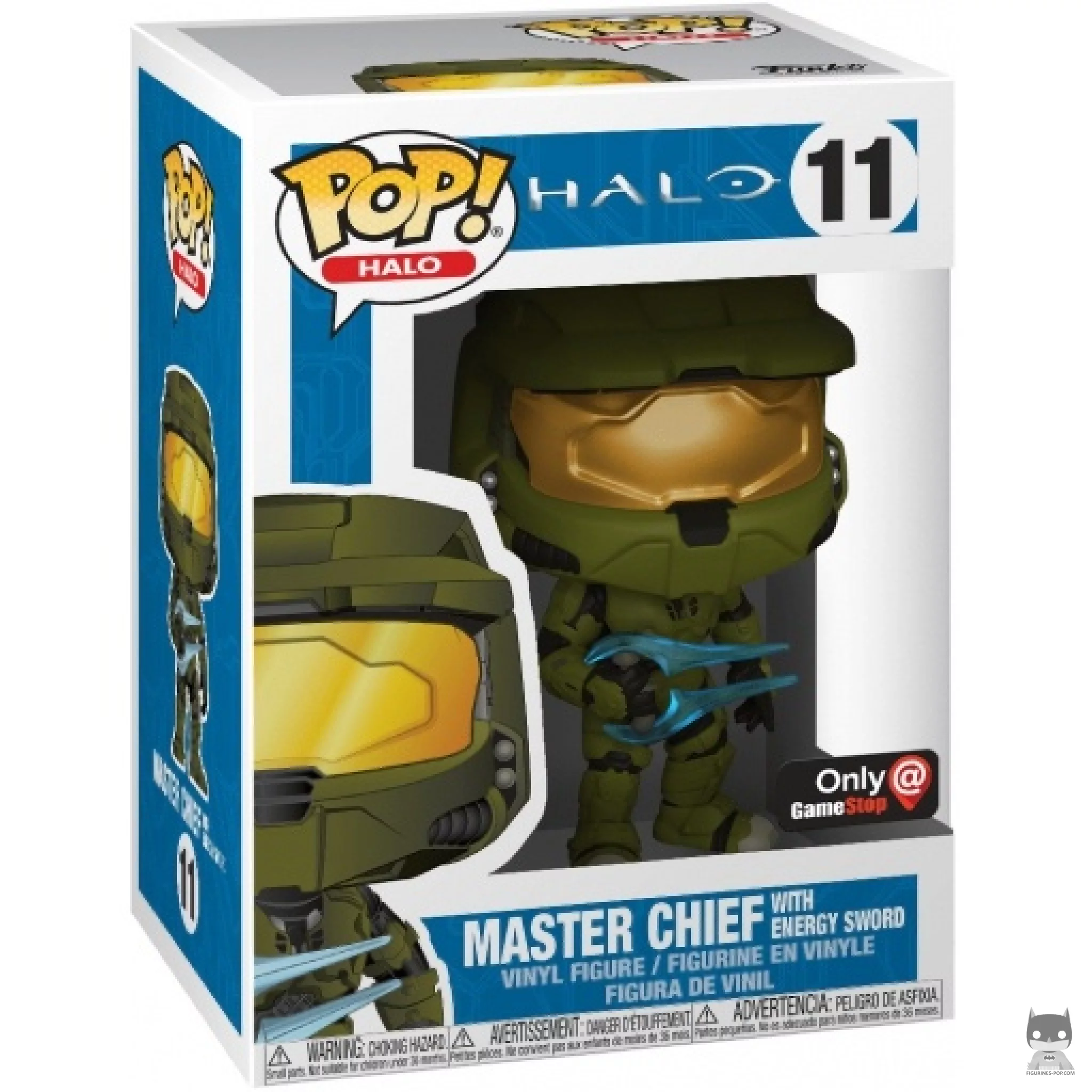 Figura Funko Pop! Jefe Maestro con espada de energía en su caja