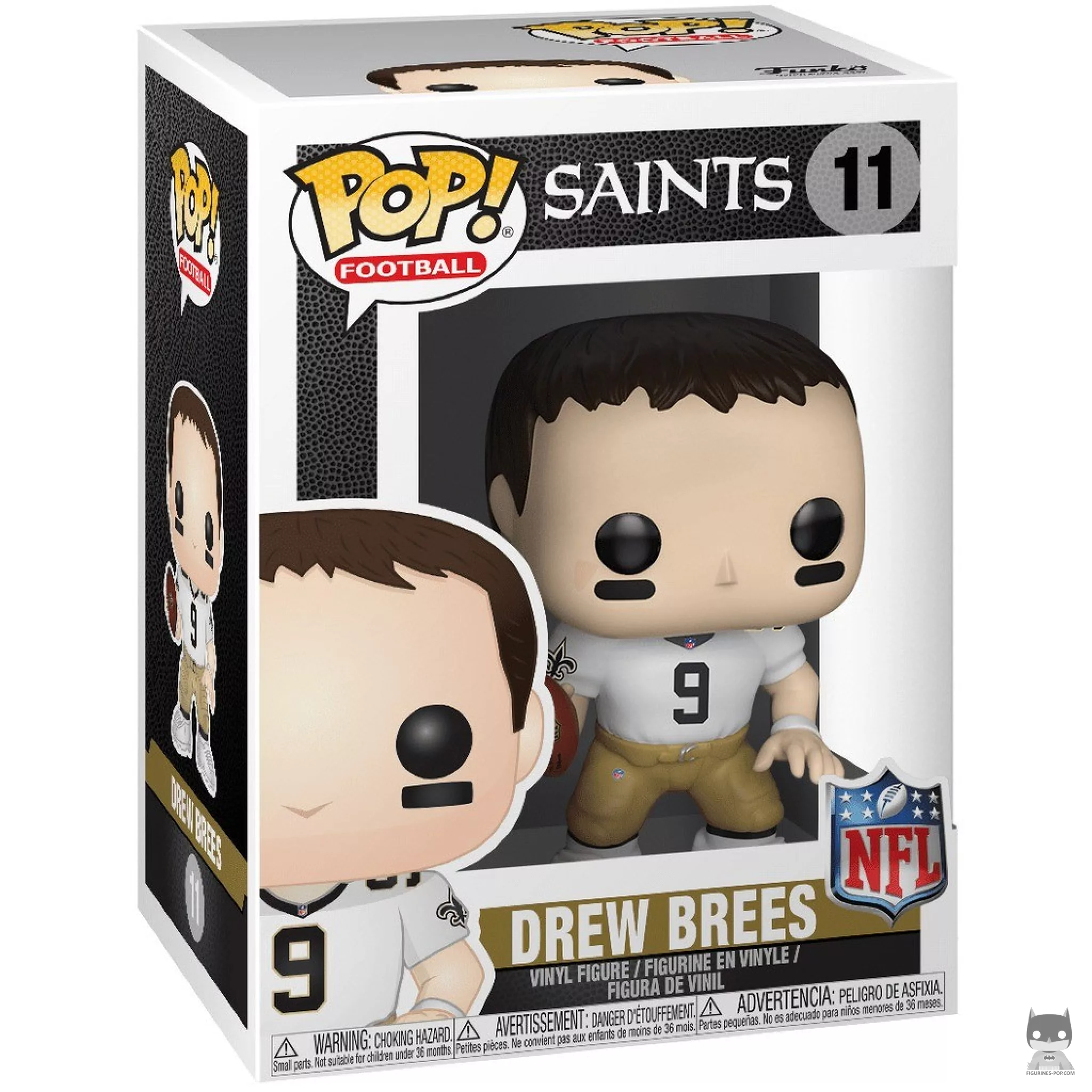 Figura Funko Pop! Drew Brees en su caja