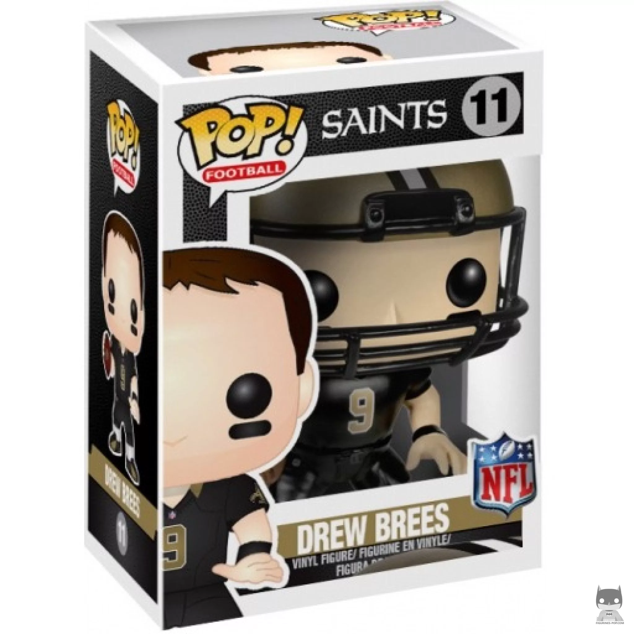 Figura Funko Pop! Drew Brees en su caja