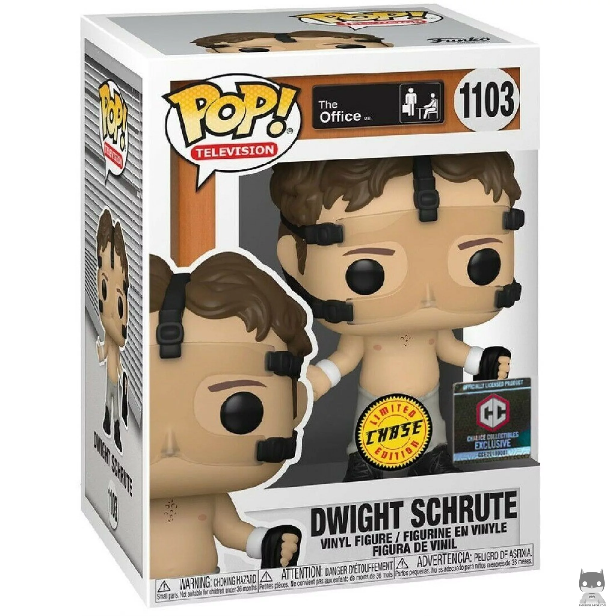 Figura Funko Pop! Dwight Schrute baloncesto (Chase) en su caja