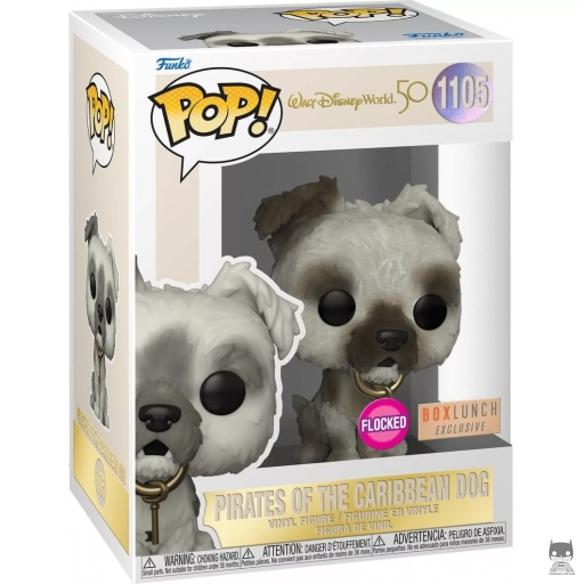 Figura Funko Pop! Perro de Pirates of the Caribbean (Flocado) en su caja