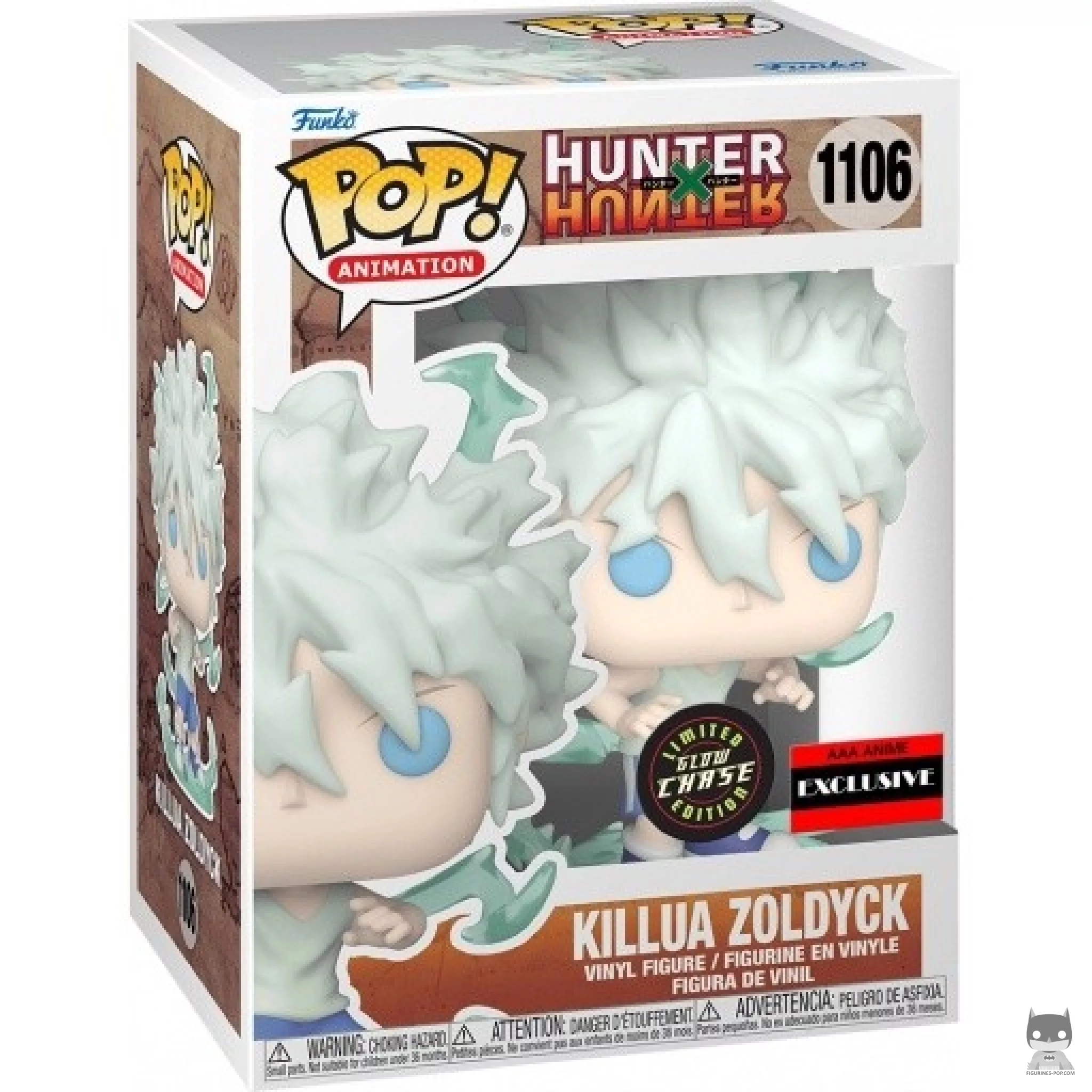 Figura Funko Pop! Killua Zoldyck (Chase & Brilla en la oscuridad) en su caja