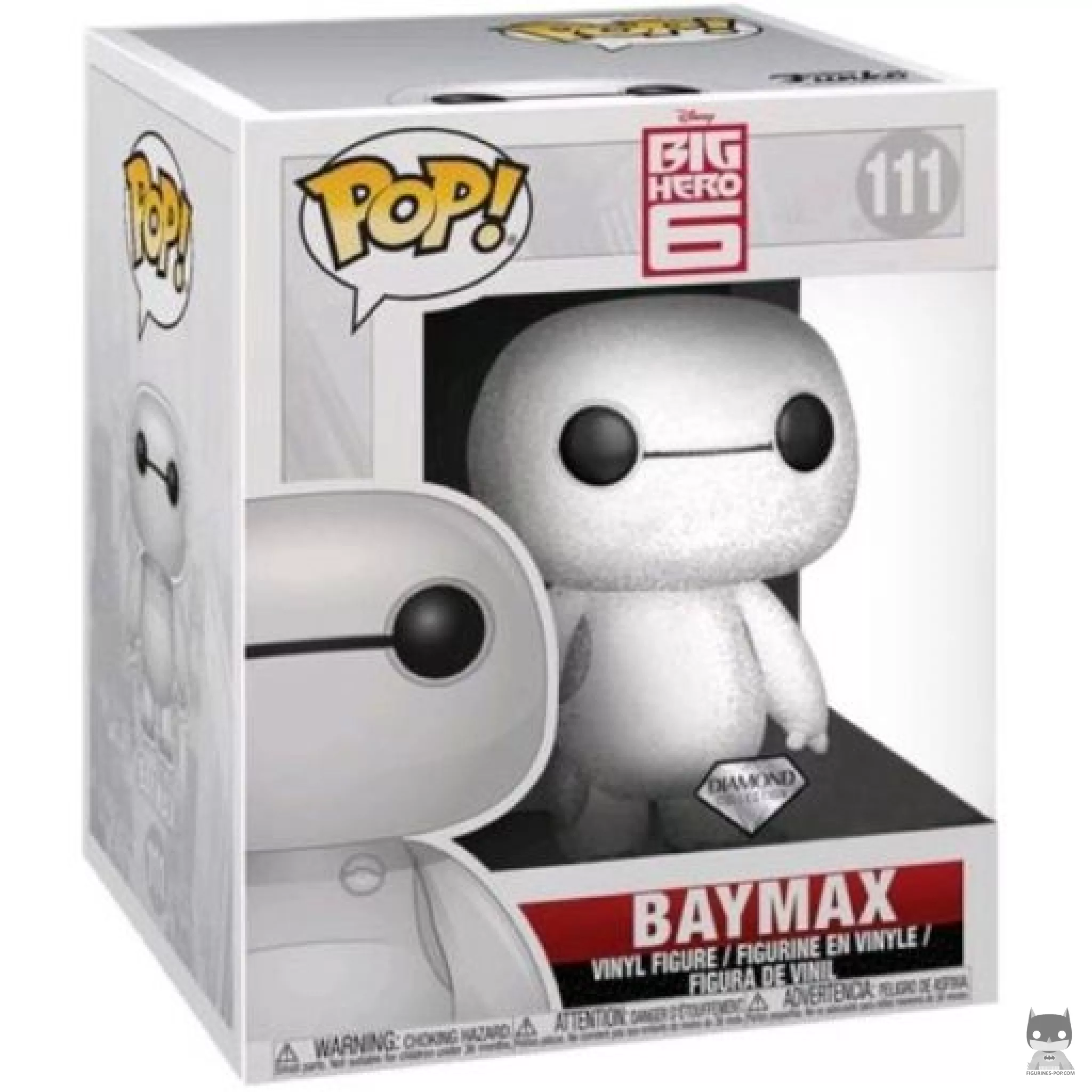 Figura Funko Pop! Baymax (Supersized & Purpurina de diamante) en su caja