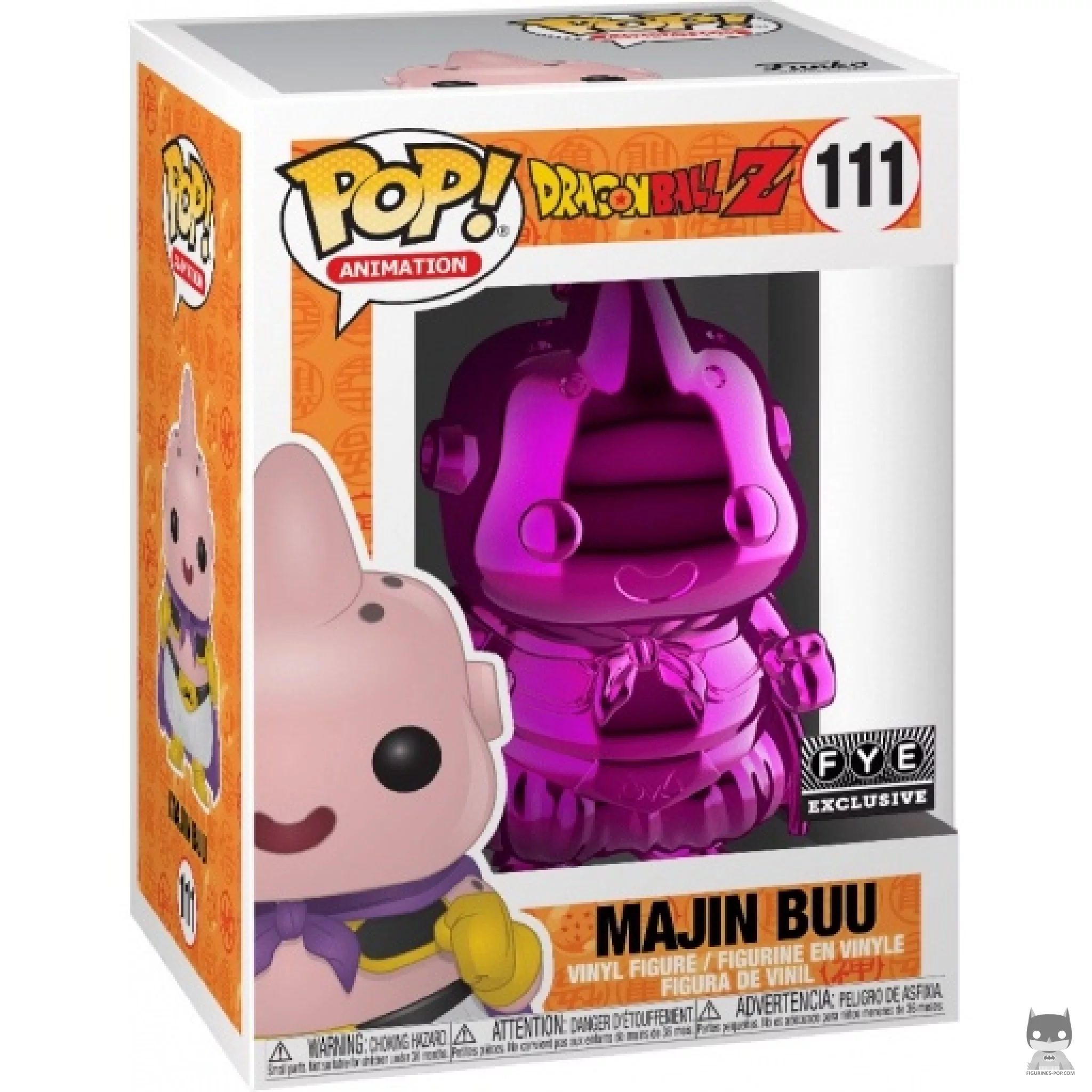 Figura Funko Pop! Majin Bu (Rosa cromado) en su caja