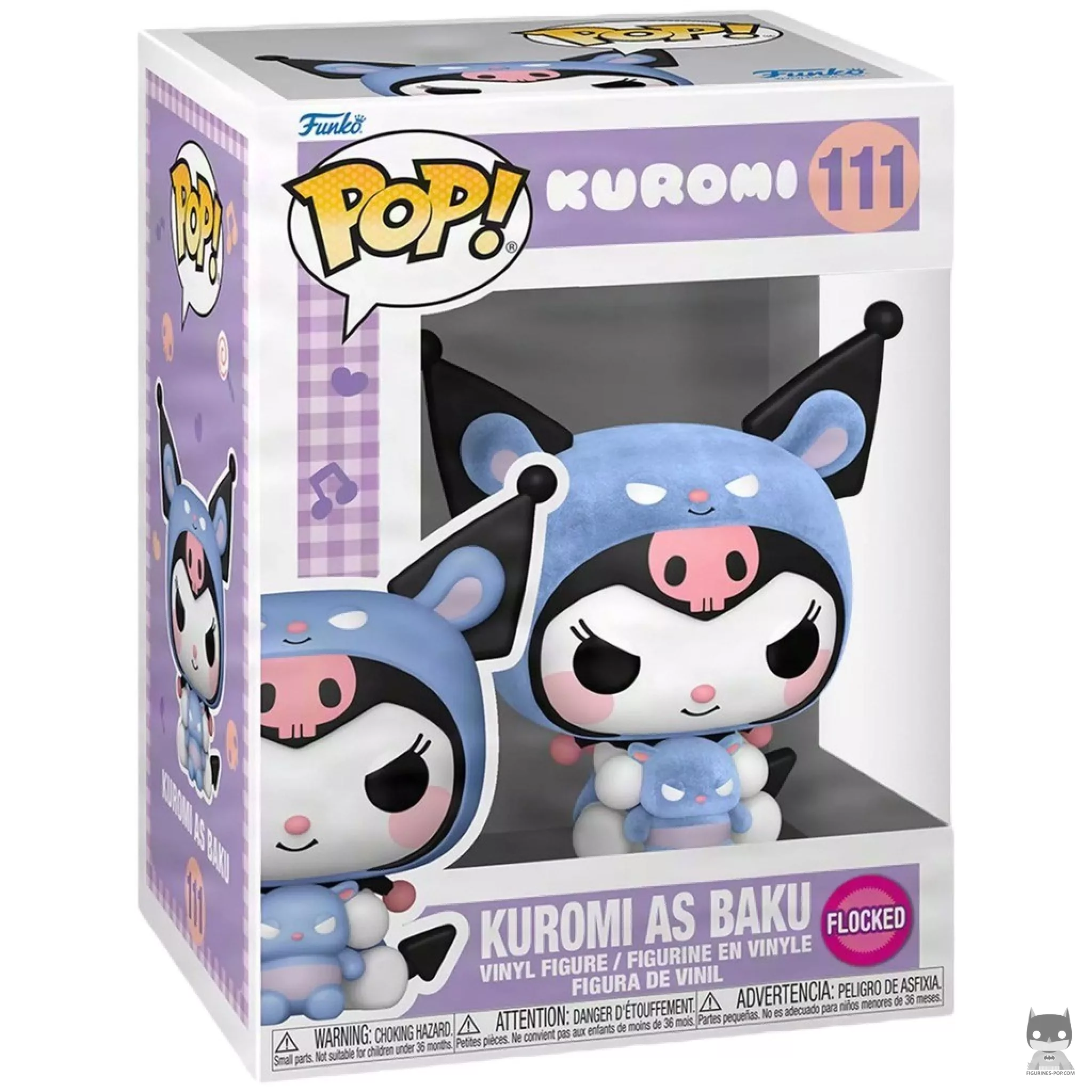 Figura Funko Pop! Kuromi como Baku (Flocado) en su caja