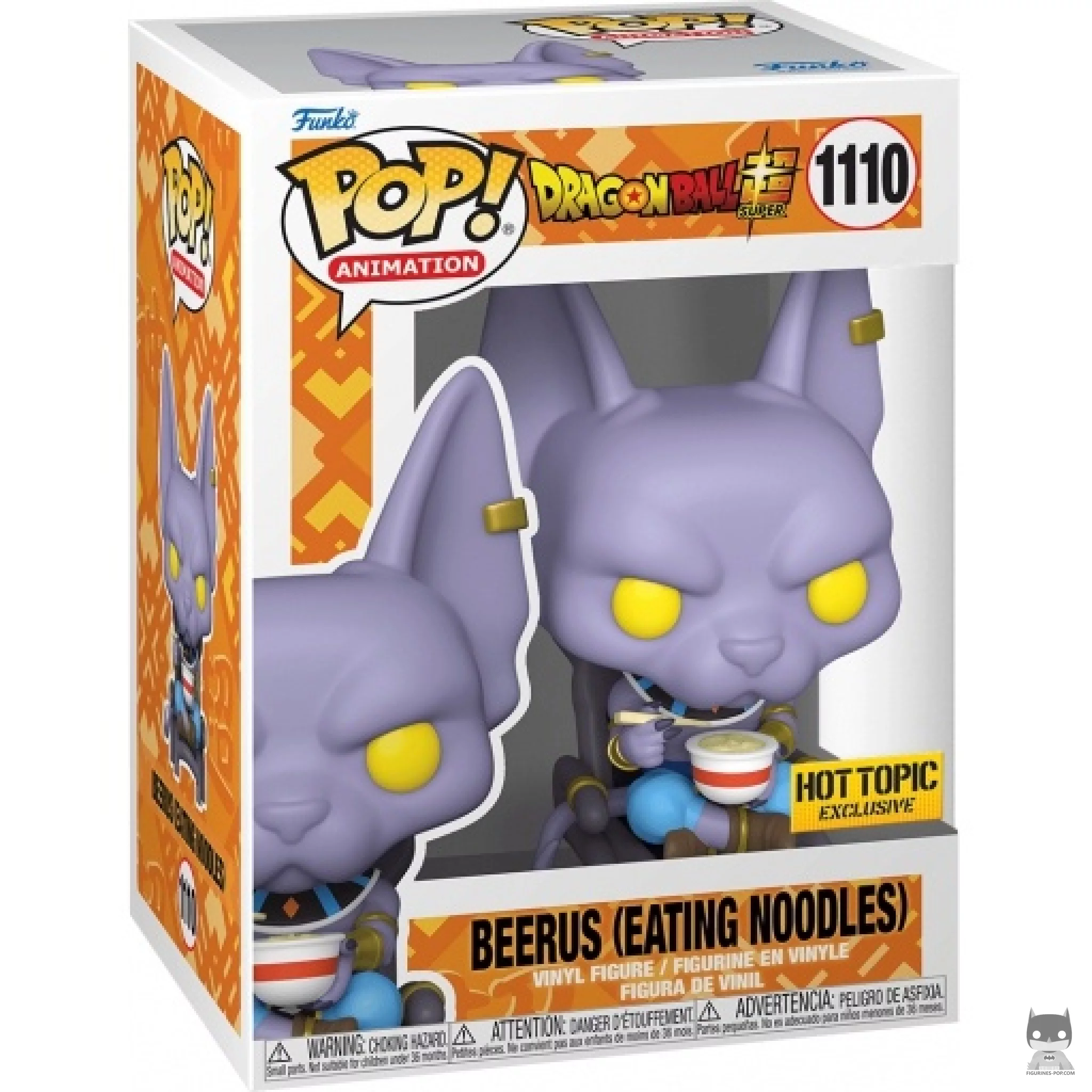 Figura Funko Pop! Beerus comiendo fideos en su caja