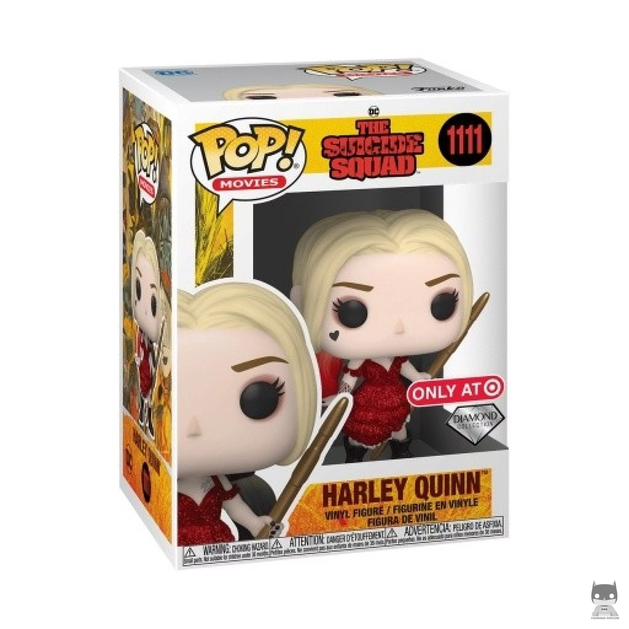 Figura Funko Pop! Harley Quinn (Purpurina de diamante) en su caja