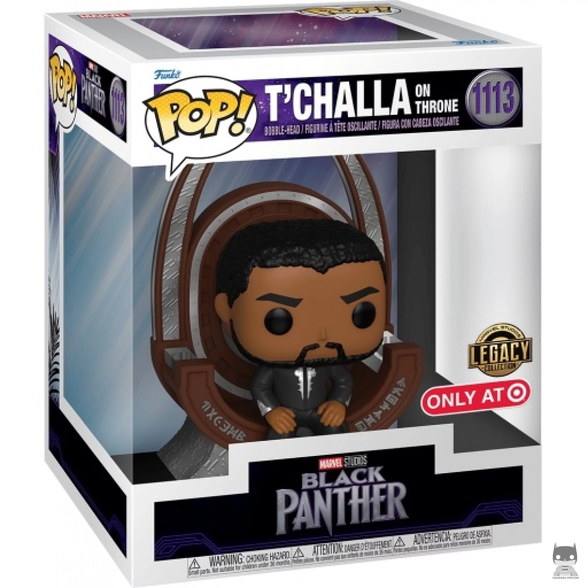 Figura Funko Pop! T'Challa en el trono en su caja