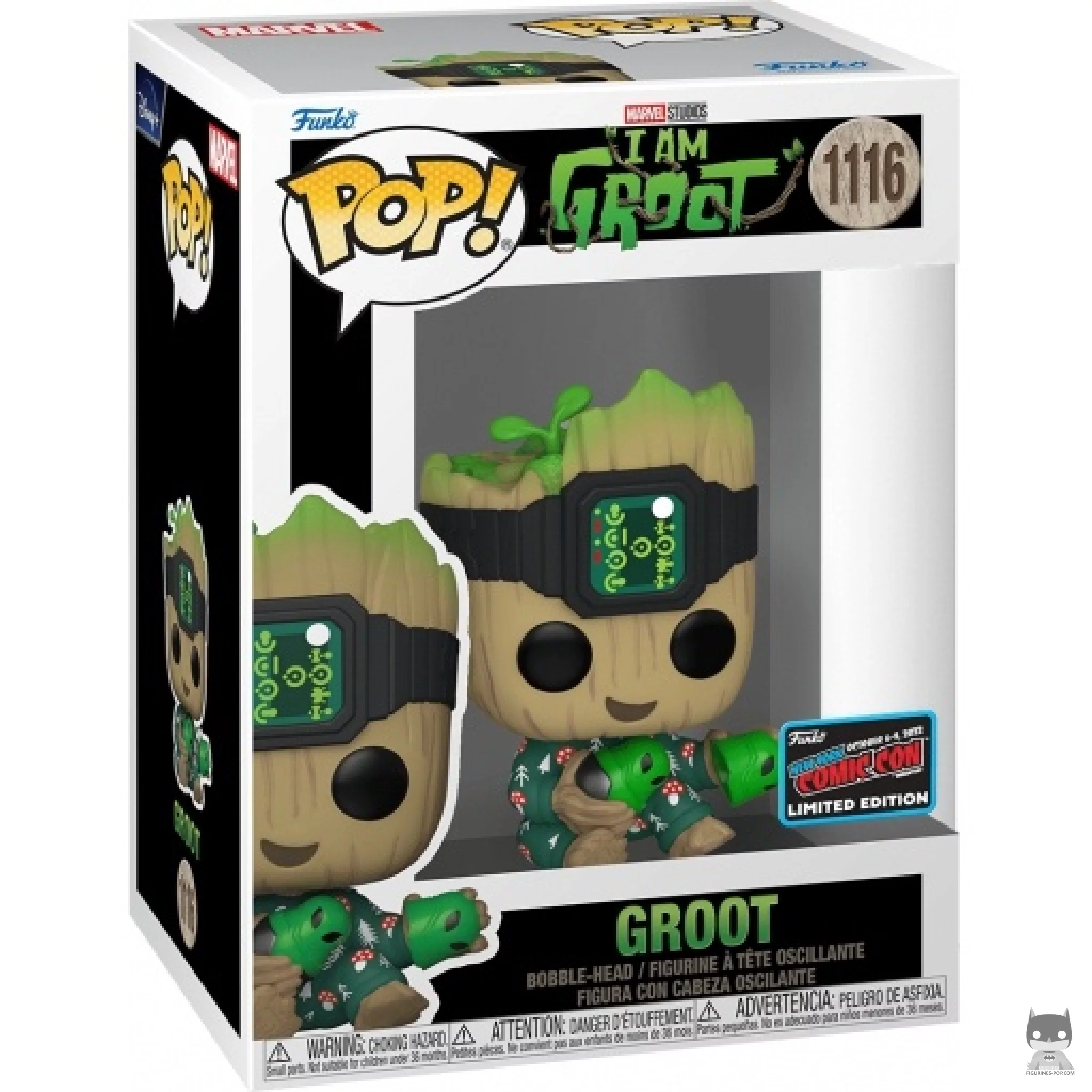 Figura Funko Pop! Groot en su caja