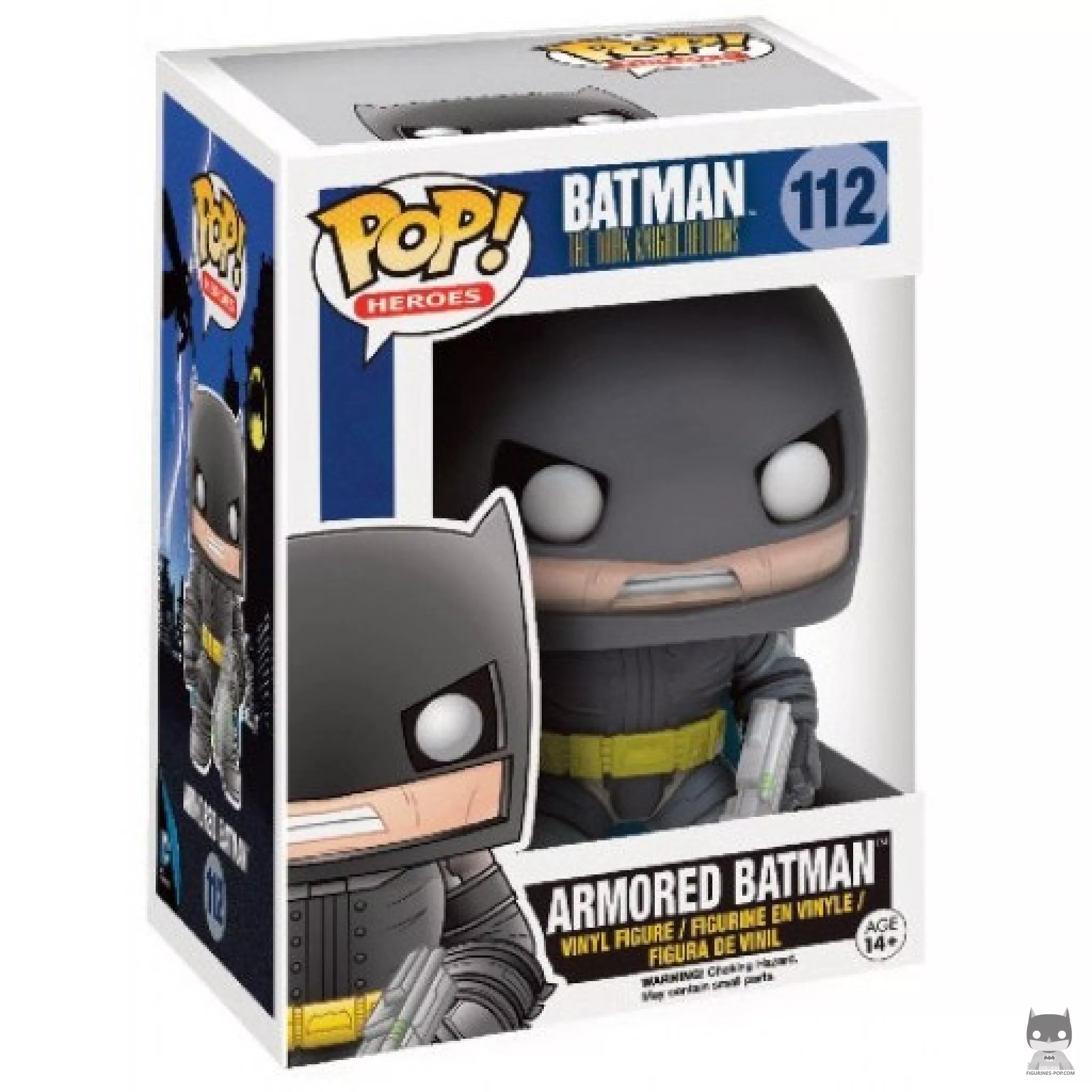 Figura Funko Pop! Batman con armadura en su caja