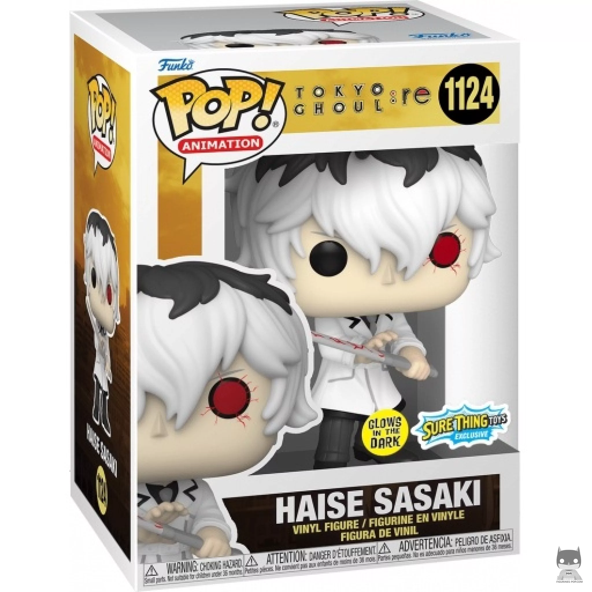 Figura Funko Pop! Haise Sasaki (Brilla en la oscuridad) en su caja