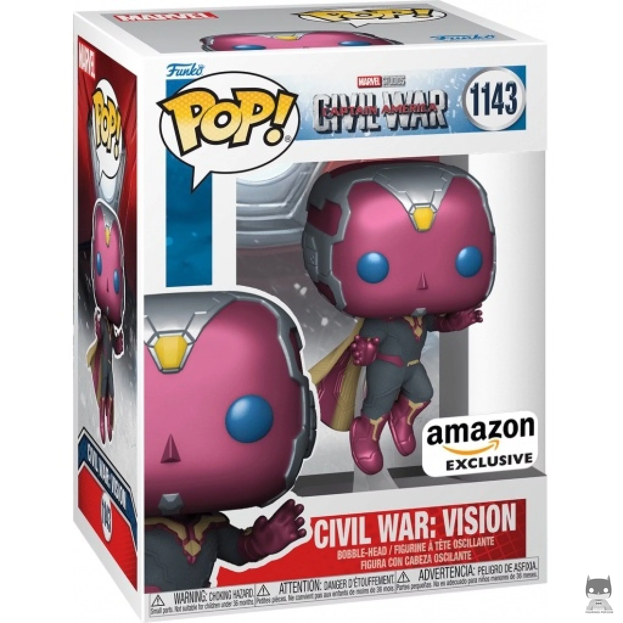 Figura Funko Pop! Civil War: Visión en su caja