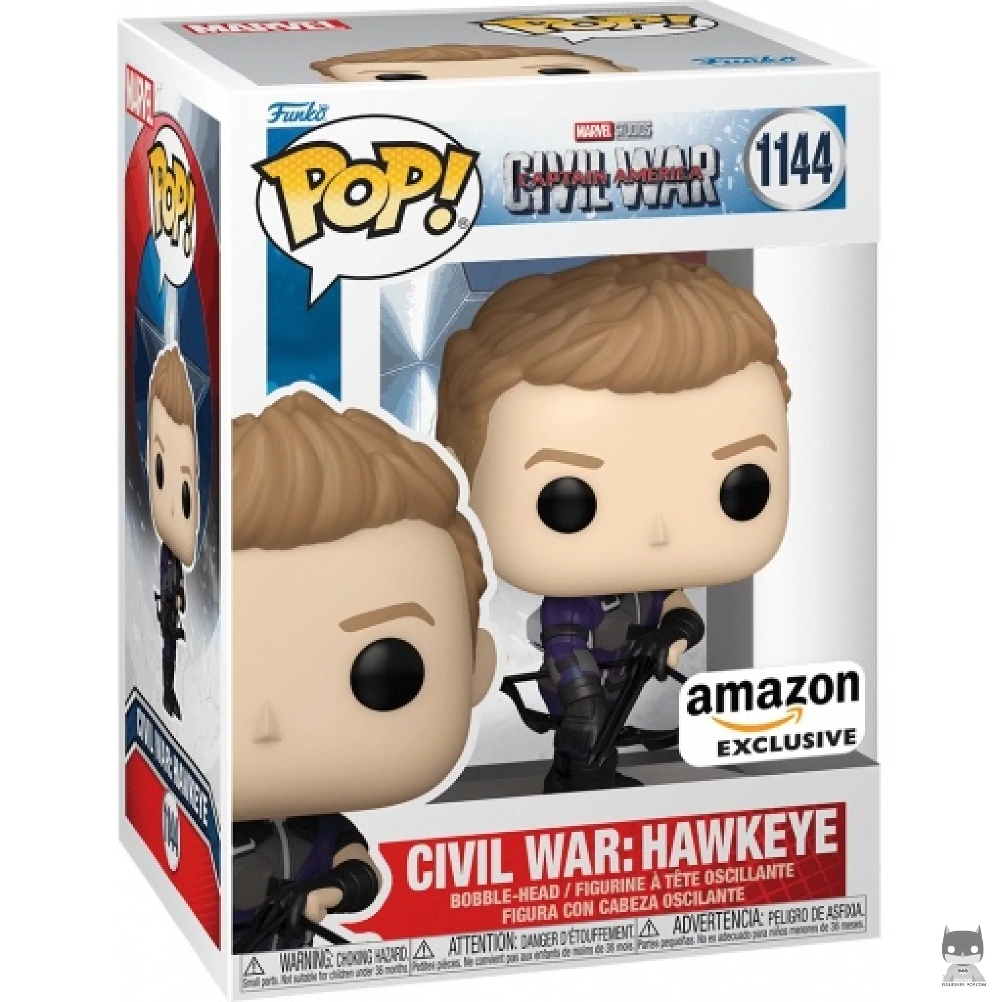 Figura Funko Pop! Civil War: Ojo de Halcón en su caja