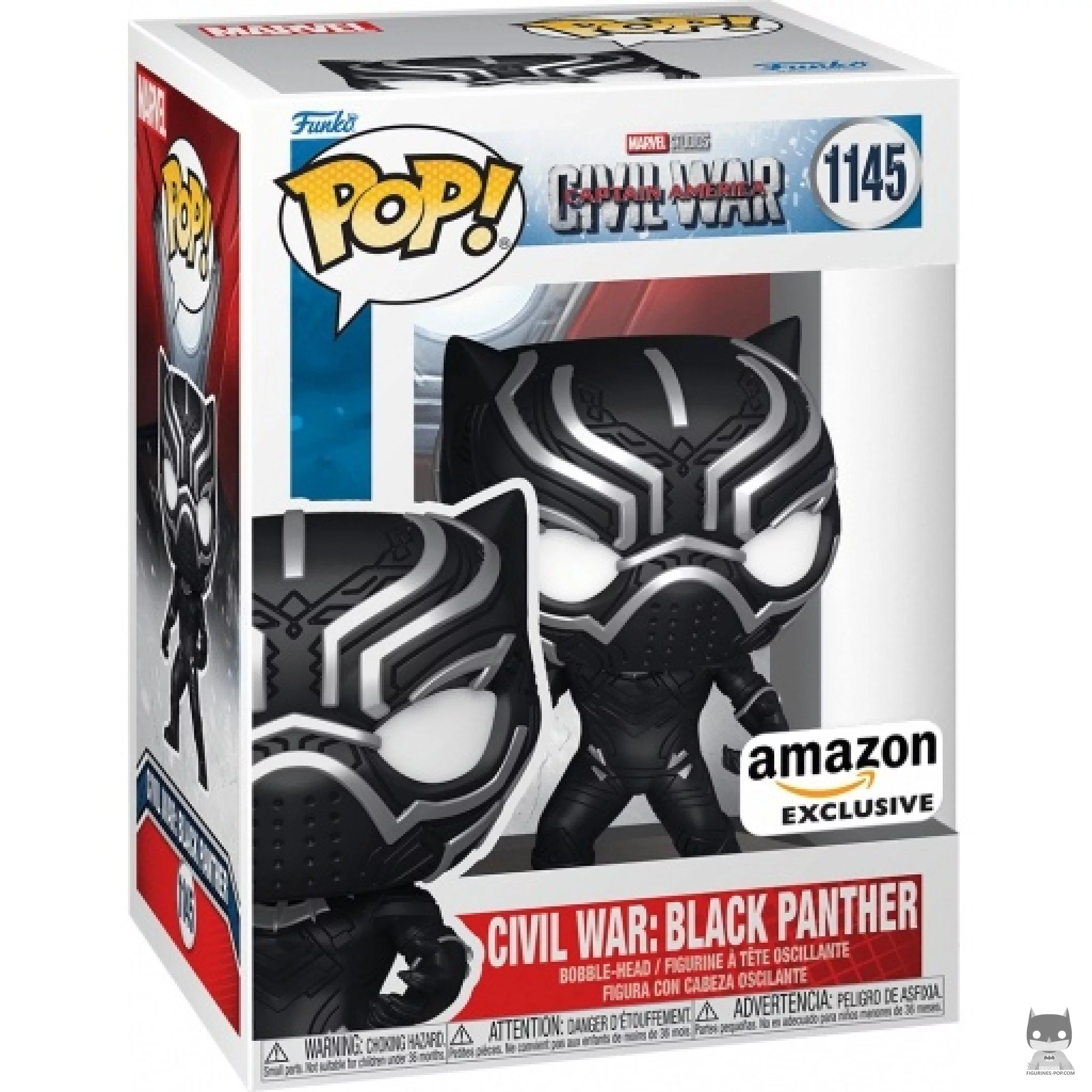 Figura Funko Pop! Civil War: Black Panther en su caja