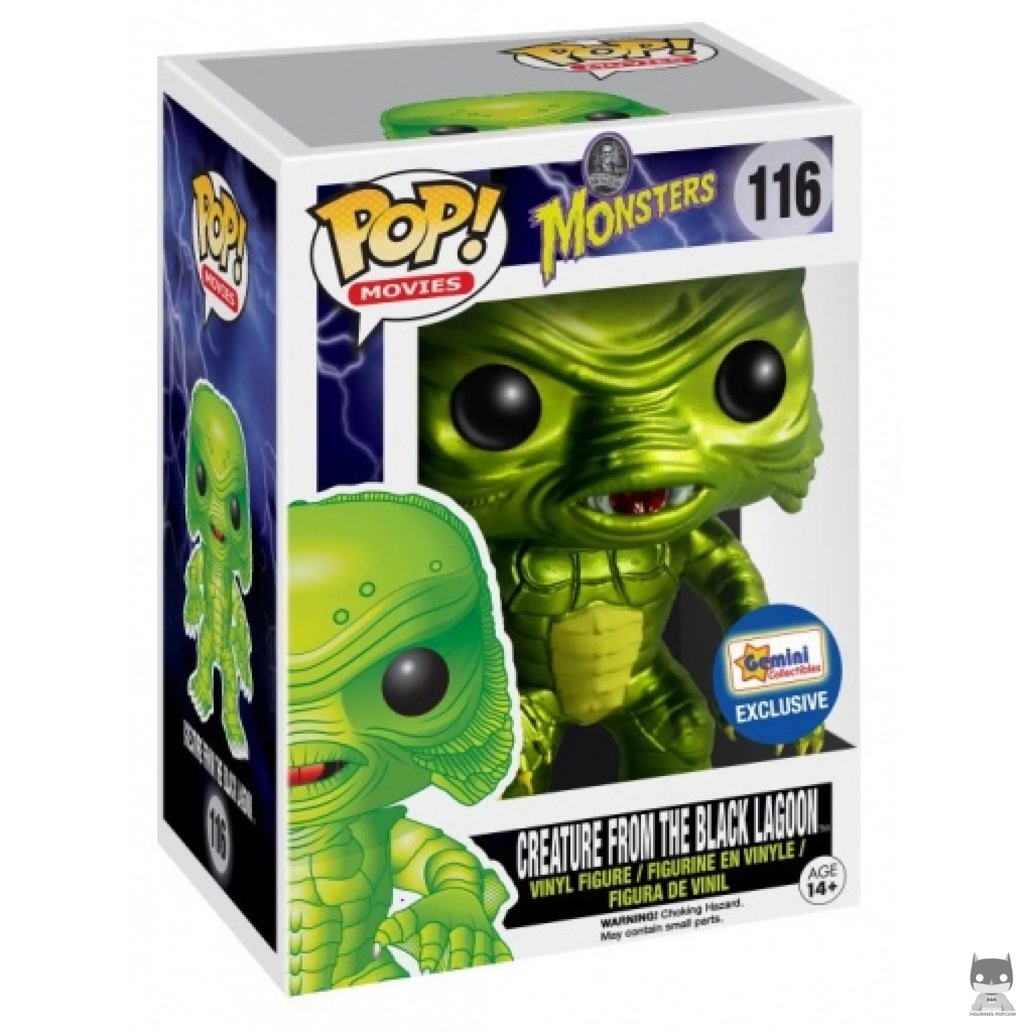 Figura Funko Pop! El monstruo de la Laguna Negra (Metalizado) en su caja
