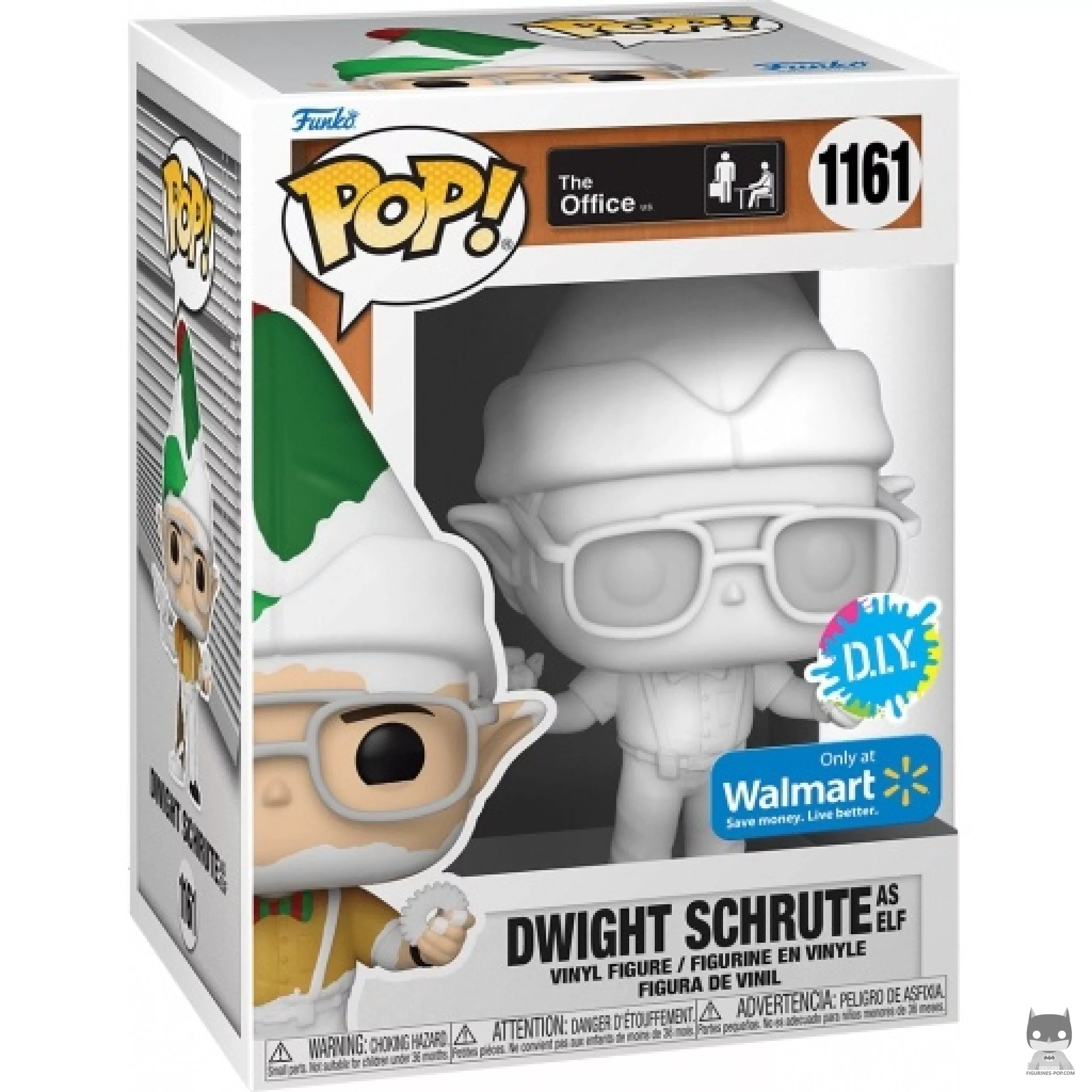 Figura Funko Pop! Dwight Schrute como elfo (DIY) en su caja