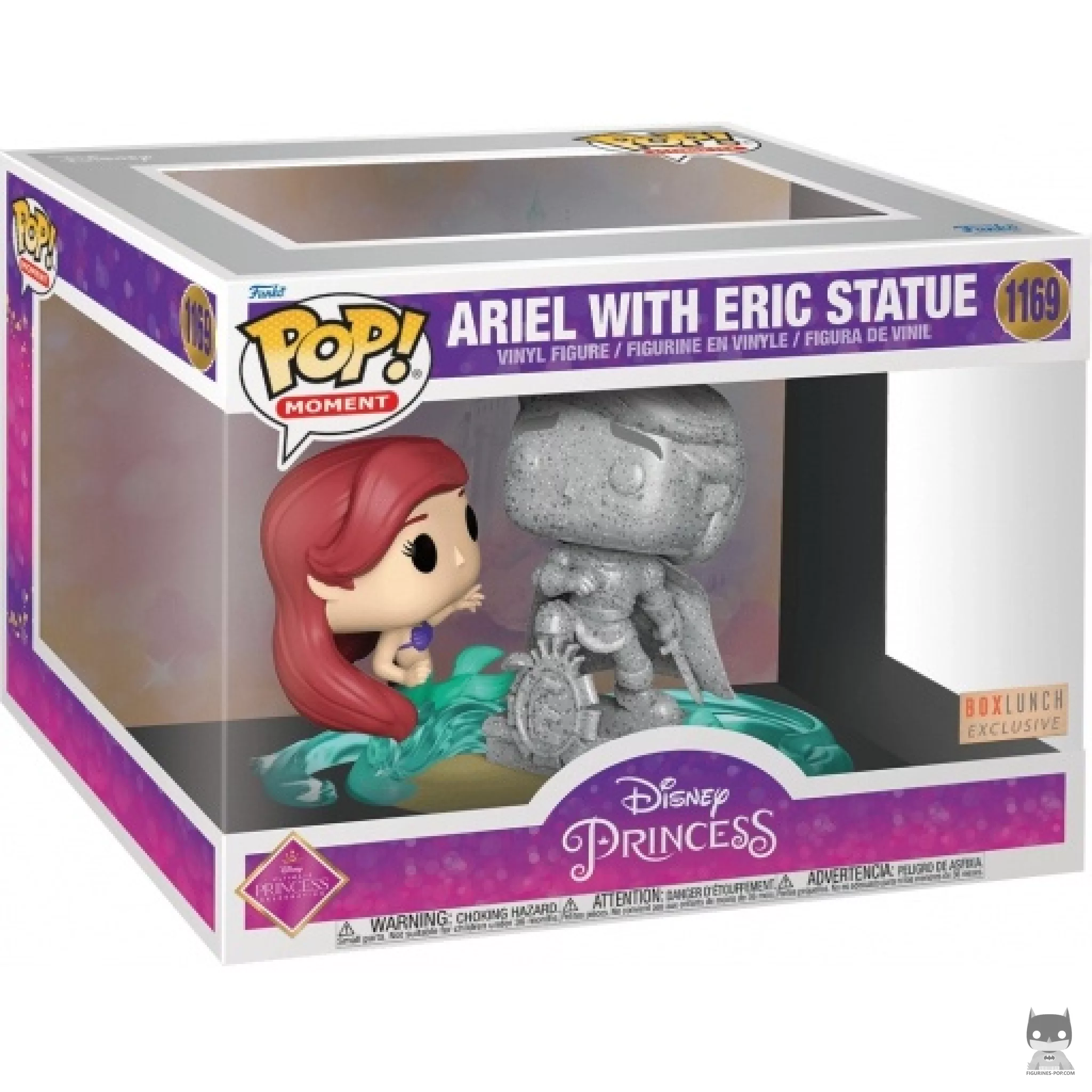 Figura Funko Pop! Ariel con la estatua de Eric en su caja