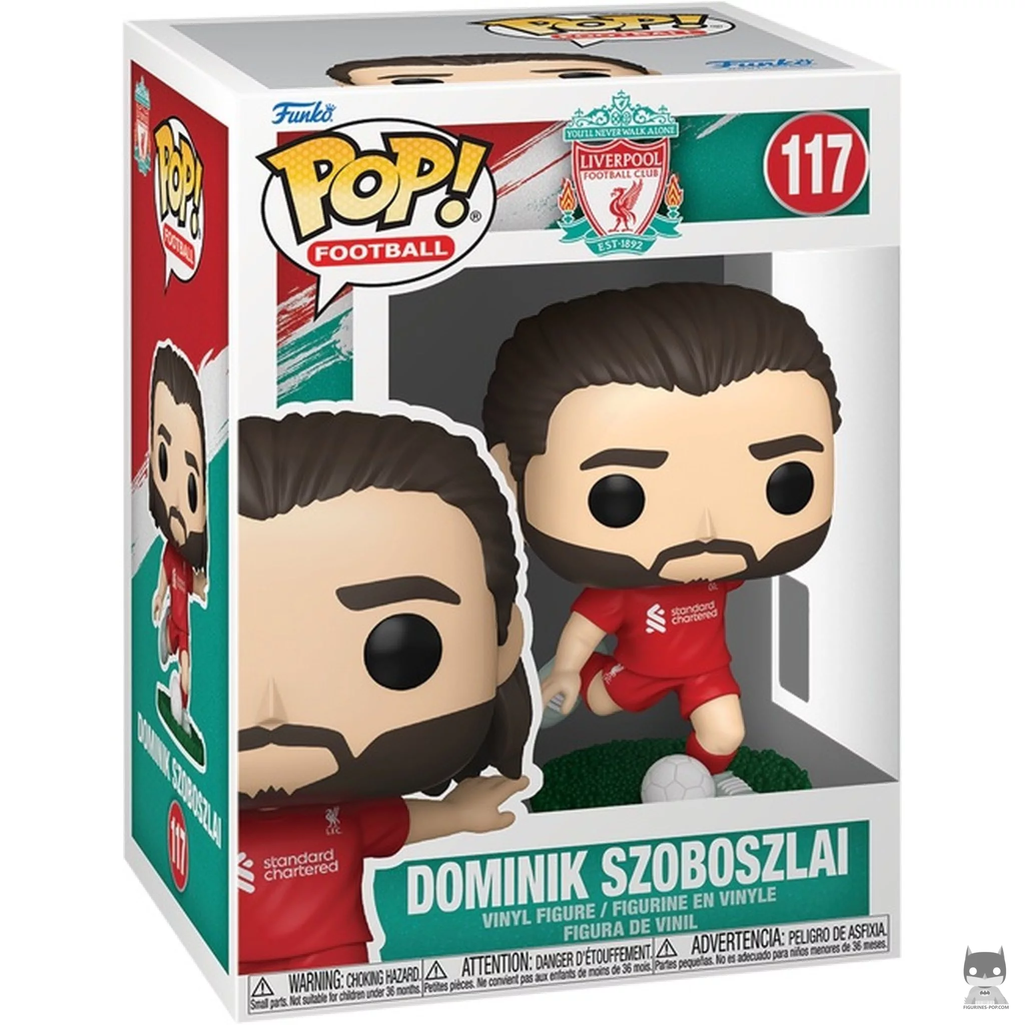 Figura Funko Pop! Dominik Szoboszlai (Liverpool) en su caja