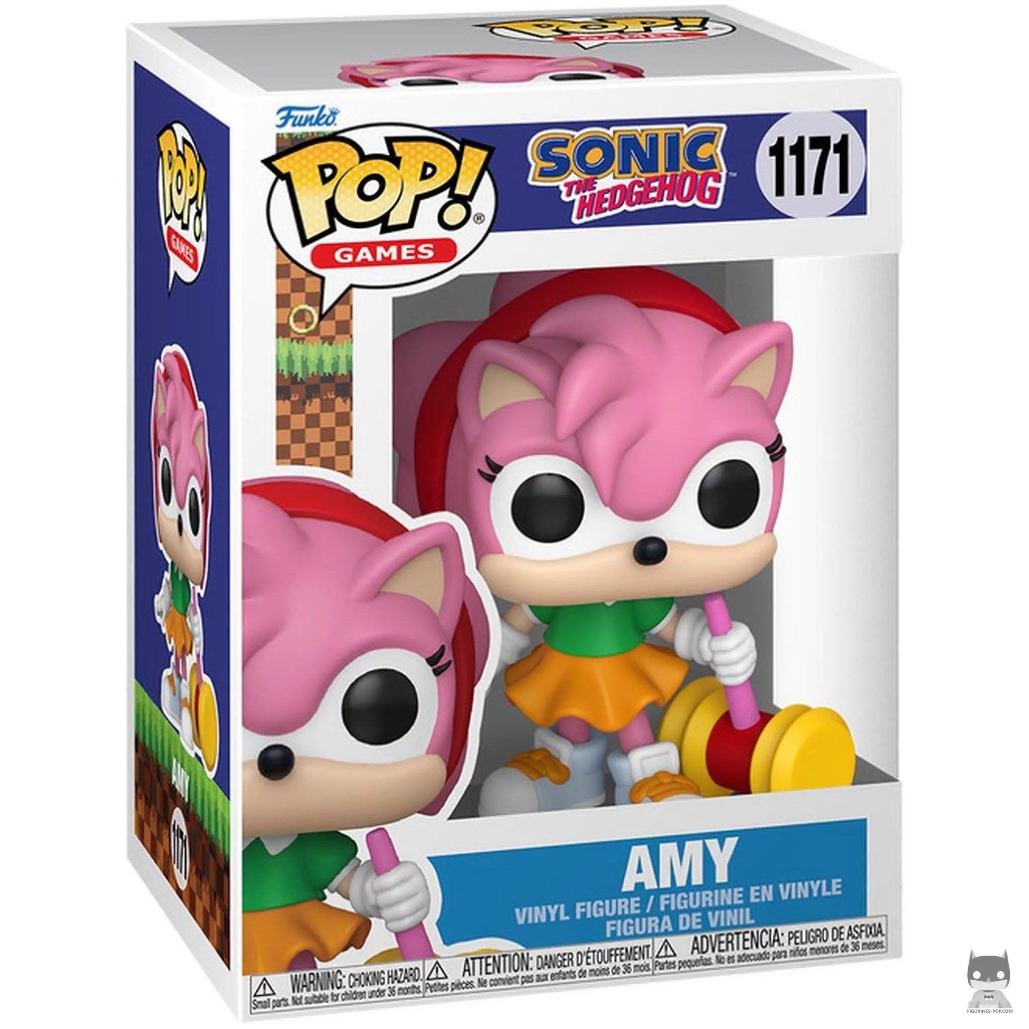 Figura Funko Pop! Amy Rose con el martillo Piko Piko en su caja