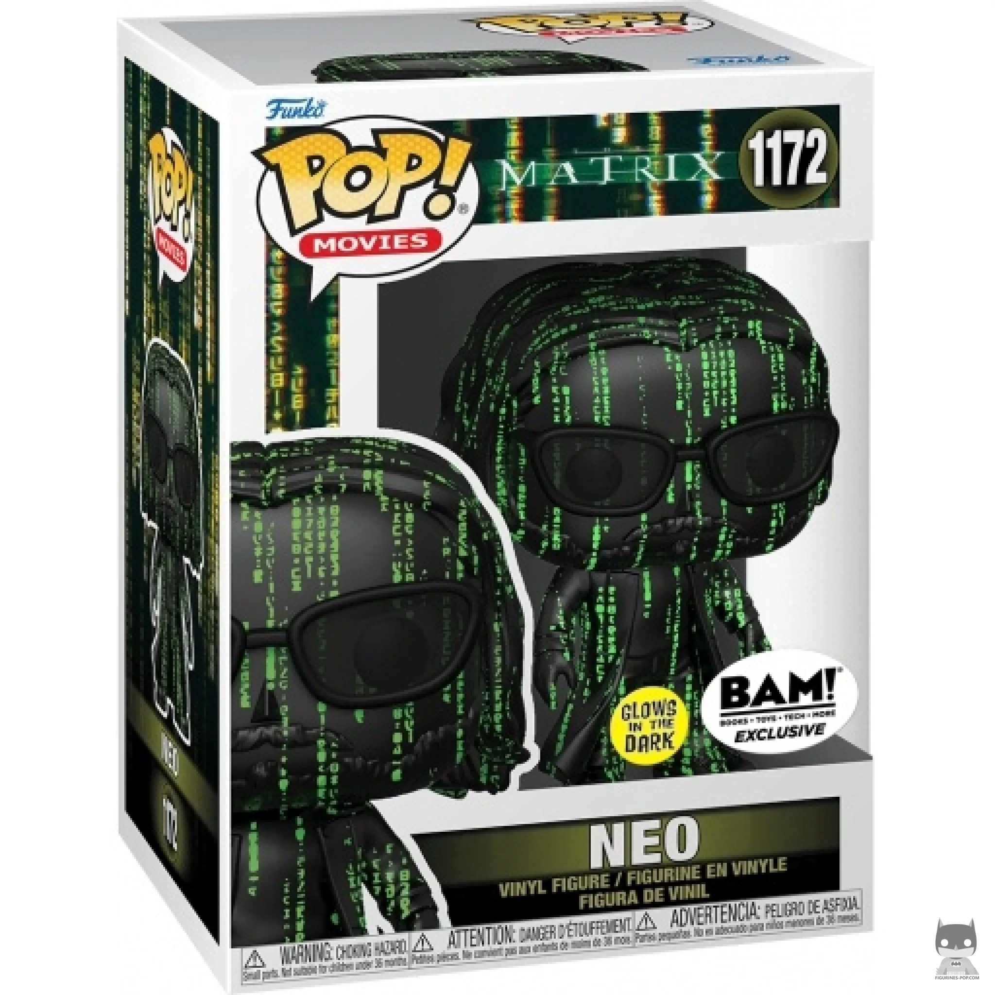 Figura Funko Pop! Neo (Brilla en la oscuridad) en su caja