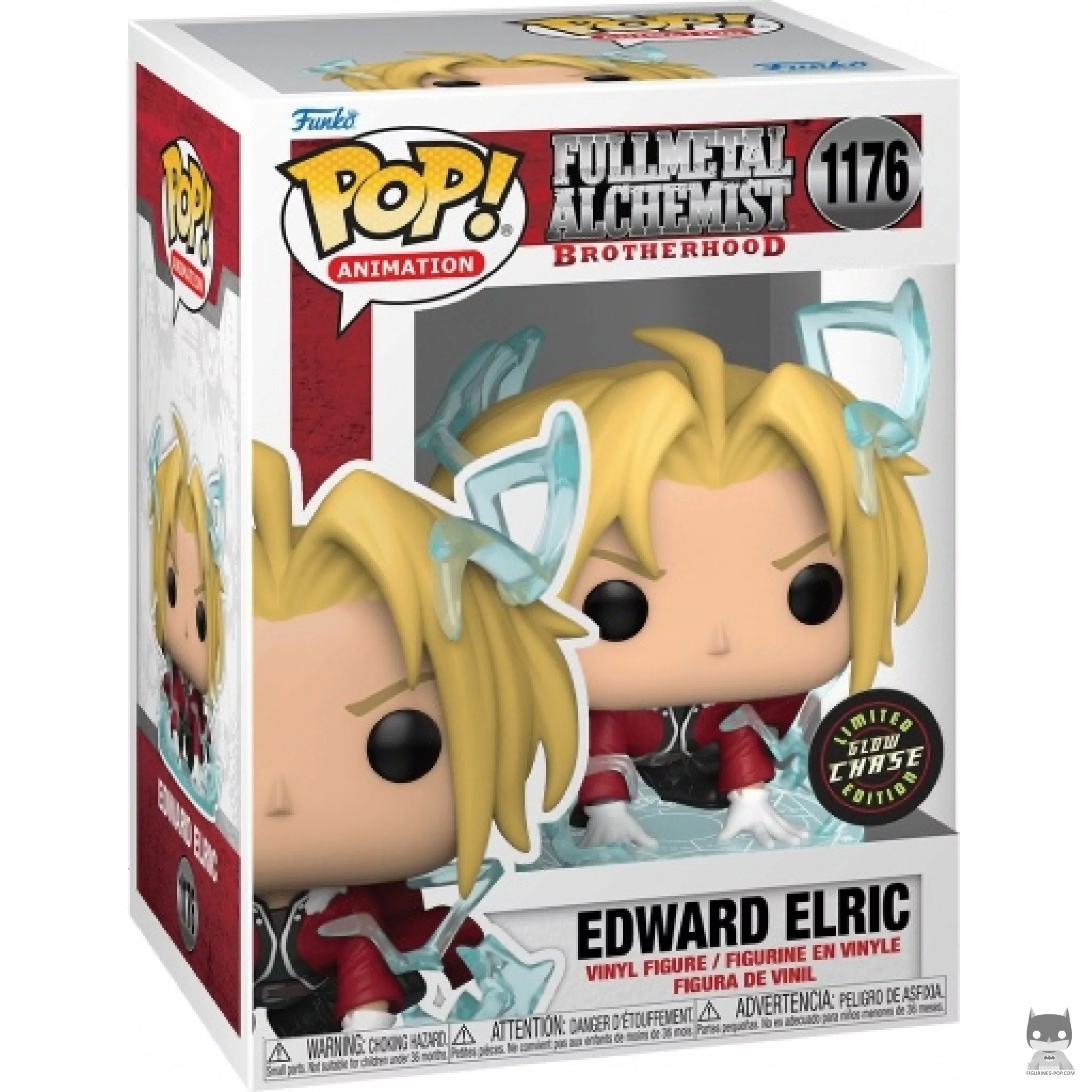 Figura Funko Pop! Edward Elric (Chase & Brilla en la oscuridad) en su caja