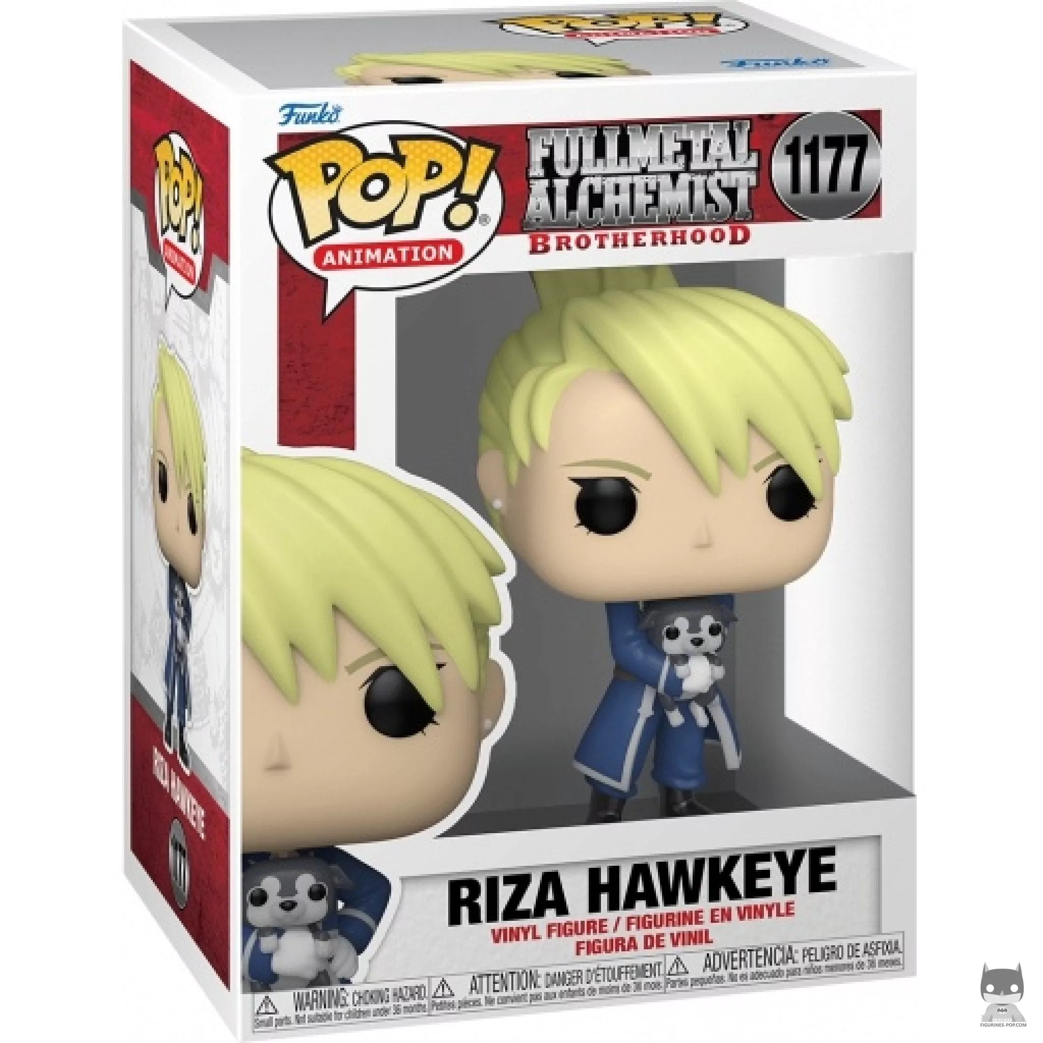 Figura Funko Pop! Riza Hawkeye en su caja