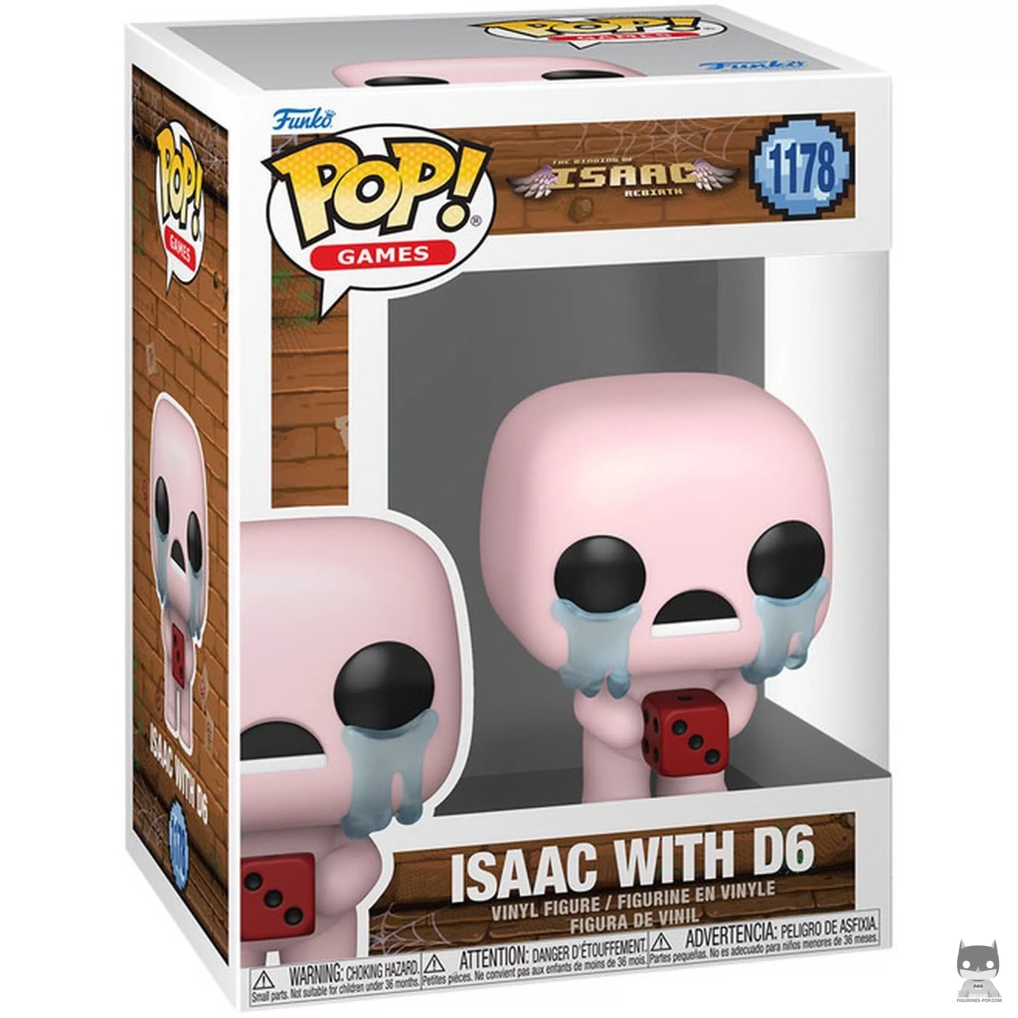 Figura Funko Pop! Isaac con D6 en su caja