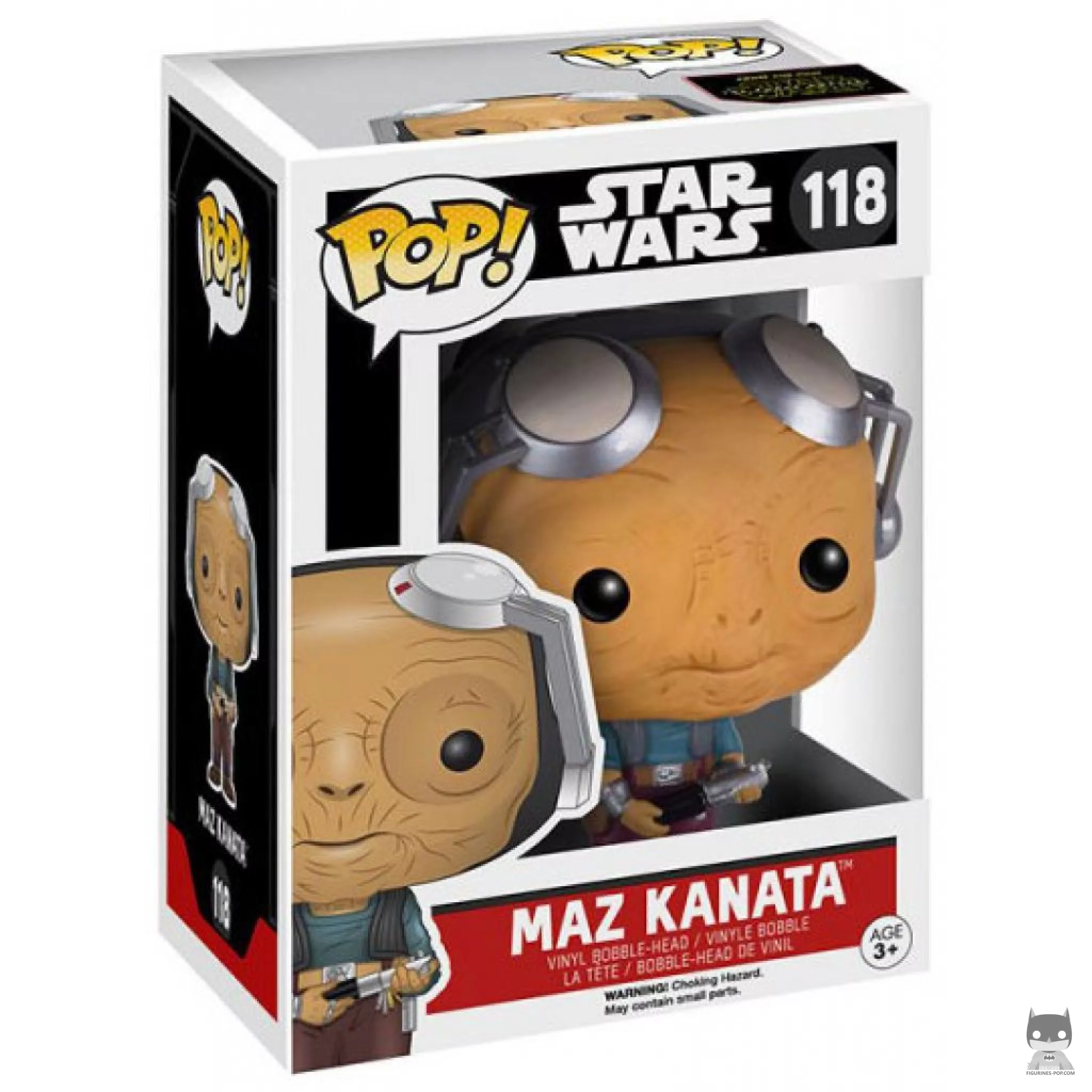 Figura Funko Pop! Maz Kanata sin gafas en su caja