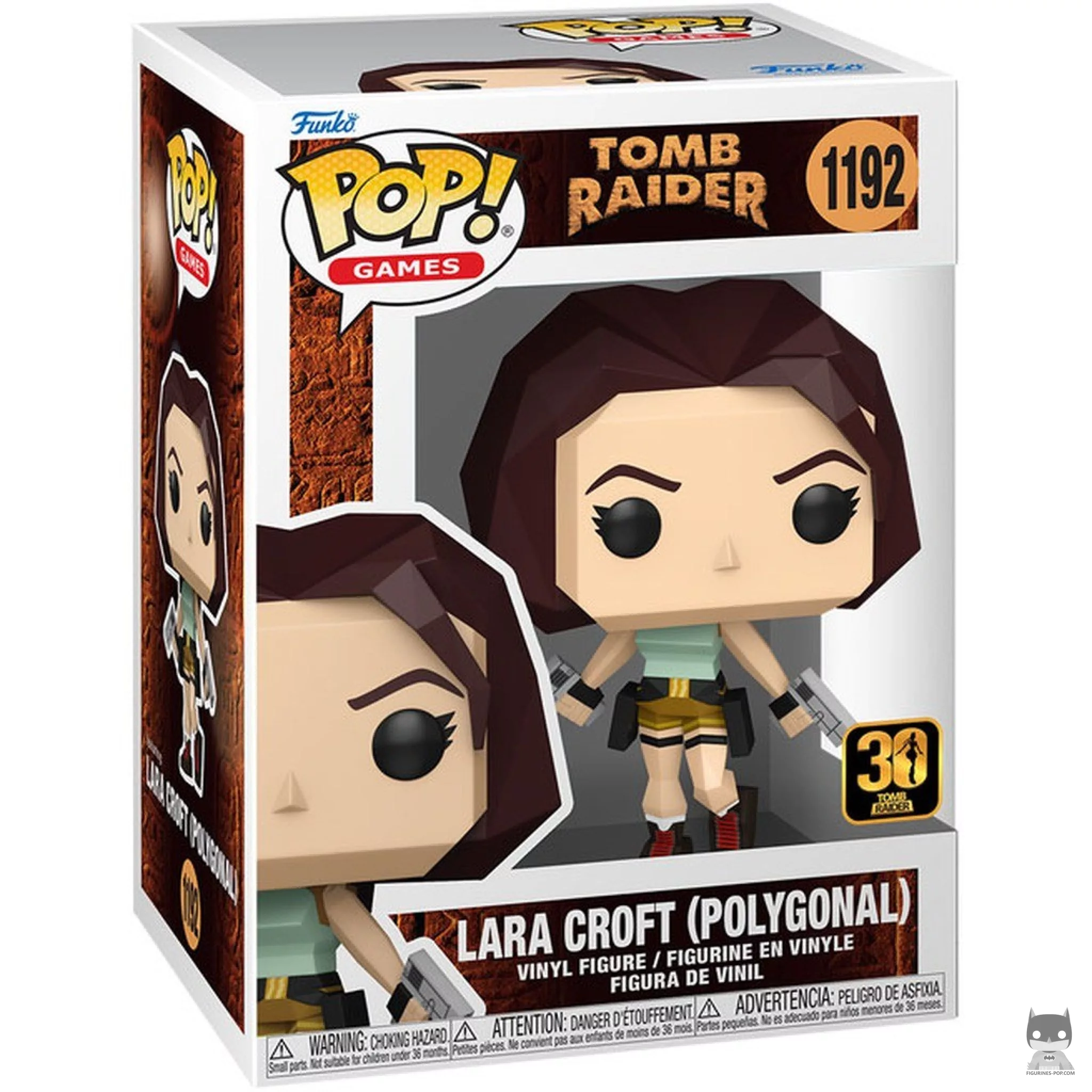 Figura Funko Pop! Lara Croft (Poligonal) en su caja