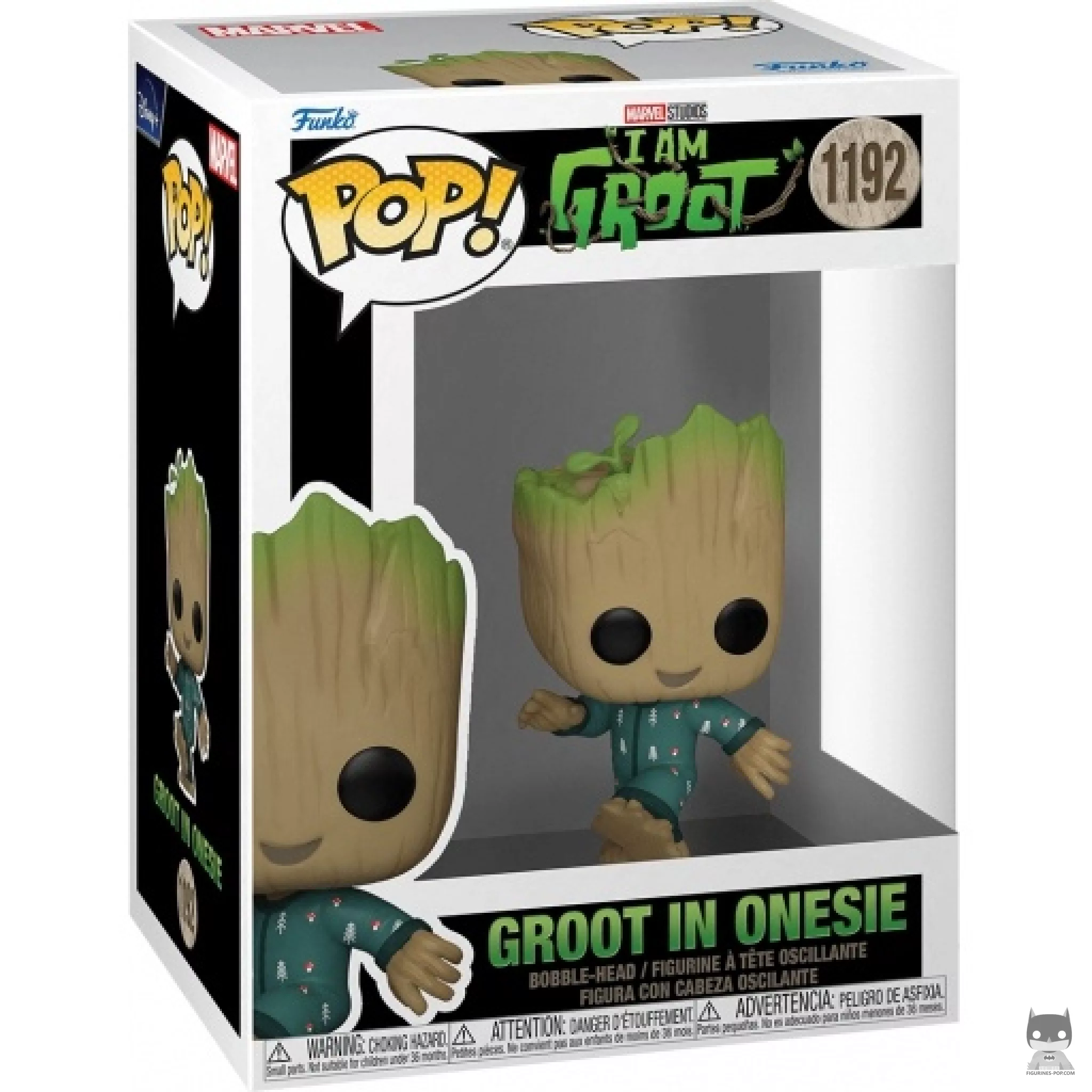 Figura Funko Pop! Groot en pijama bailando en su caja