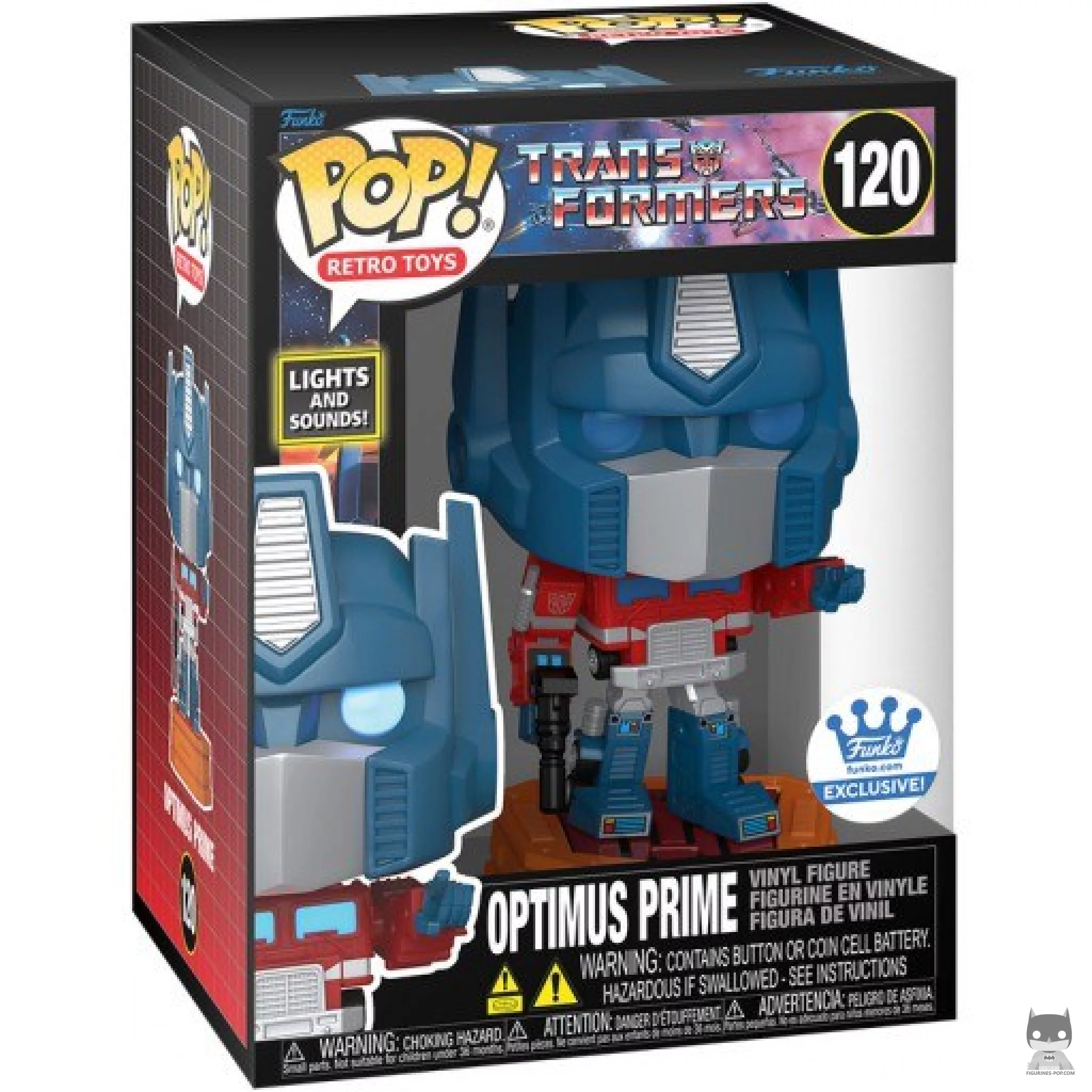 Figura Funko Pop! Optimus Prime (Luces y sonido) en su caja