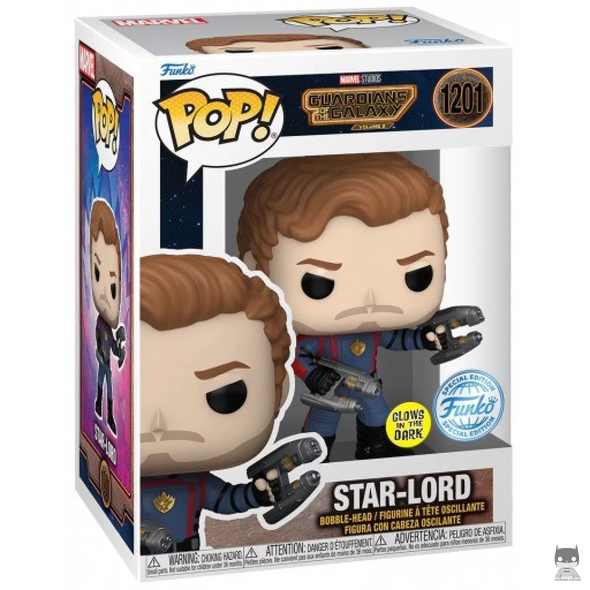 Figura Funko Pop! Star-Lord (Brilla en la oscuridad) en su caja