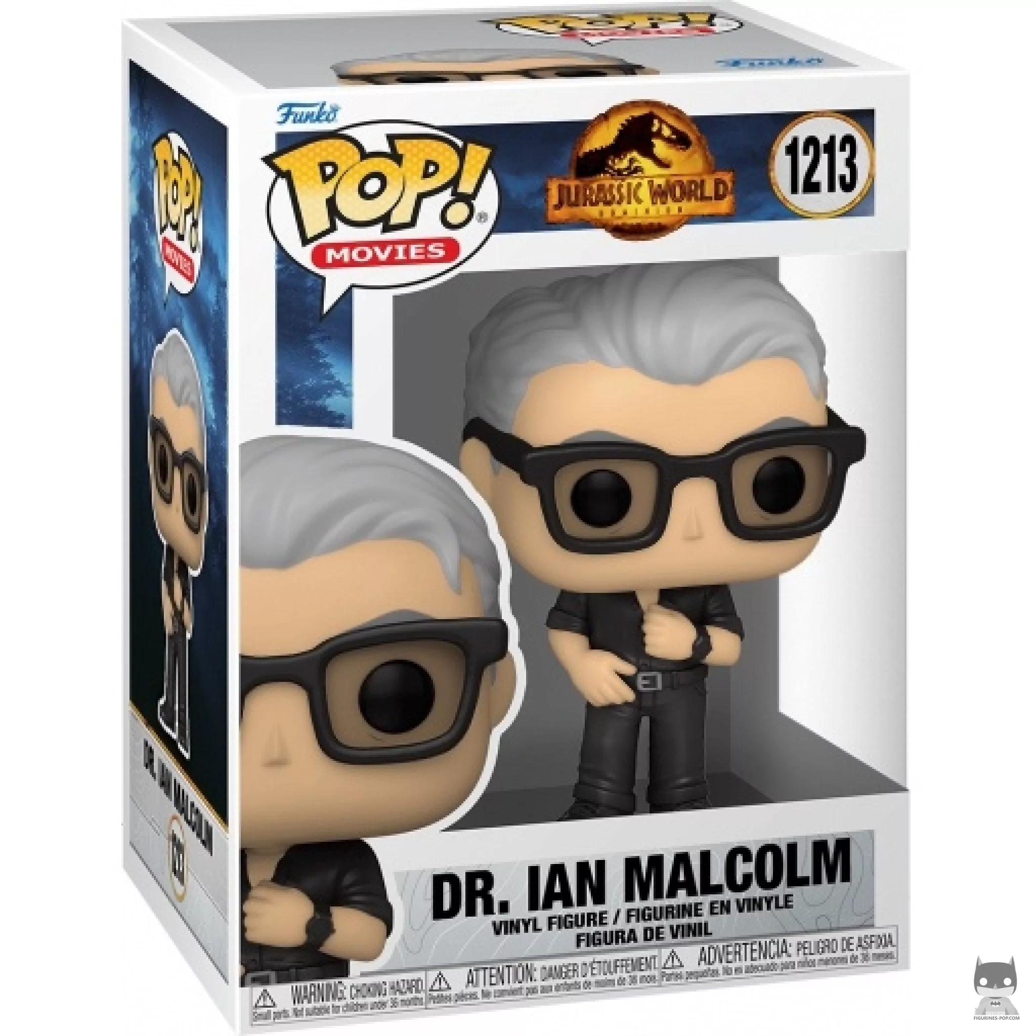 Figura Funko Pop! Dr. Ian Malcolm en su caja