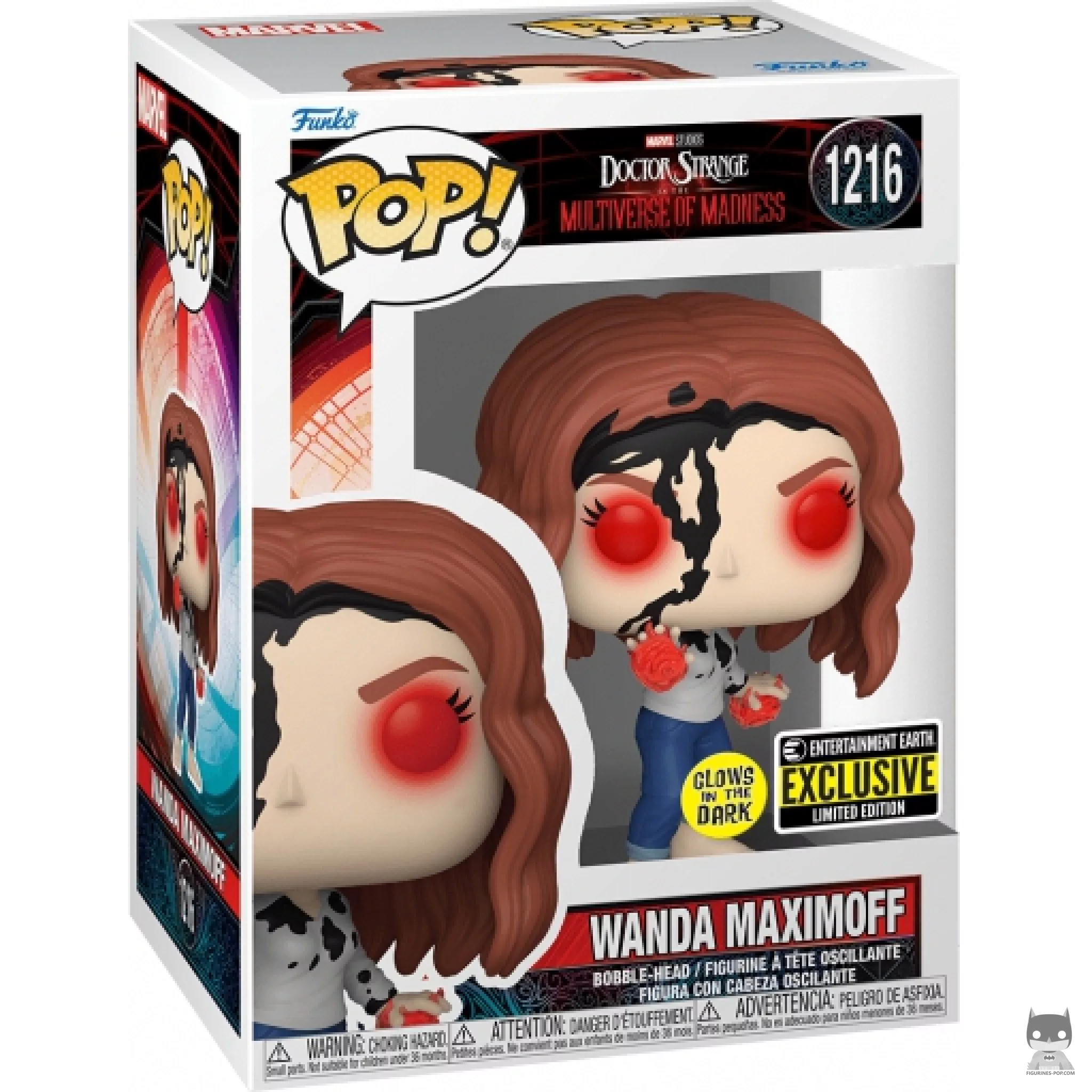 Figura Funko Pop! Wanda Maximoff (Brilla en la oscuridad) en su caja