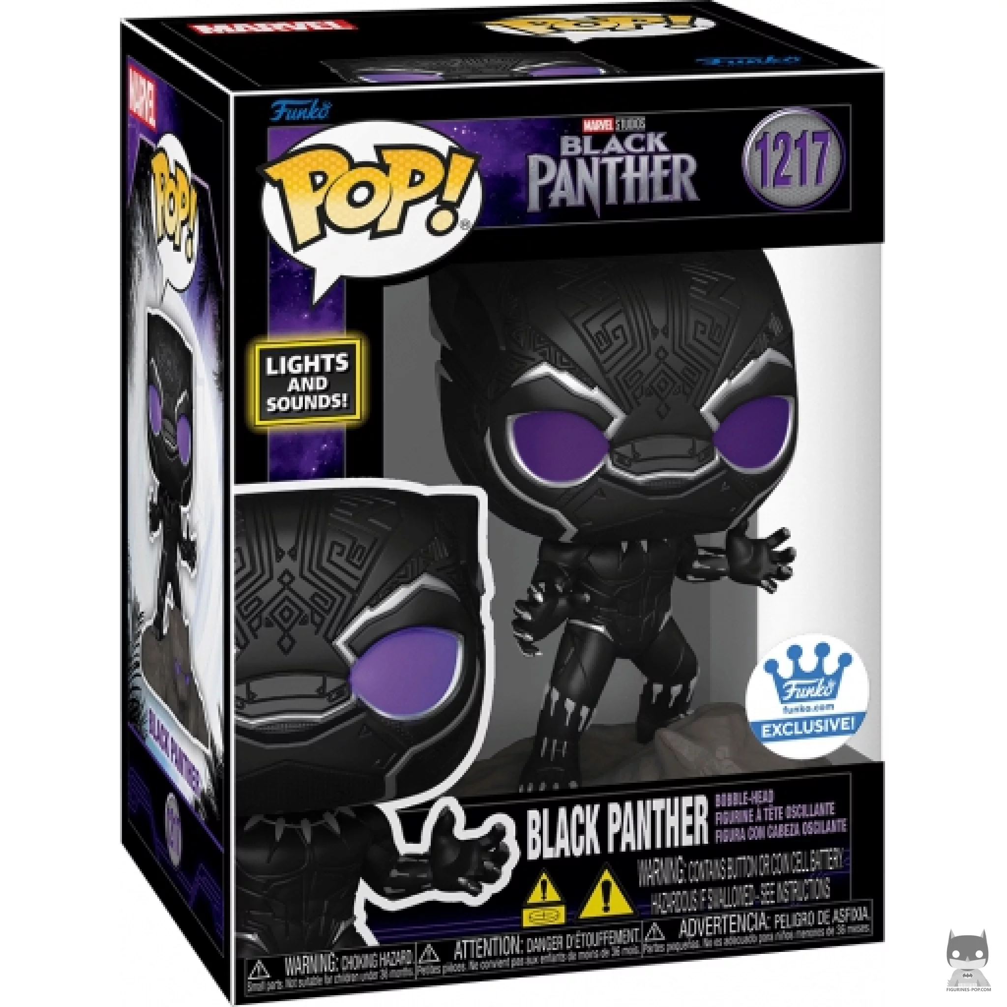 Figura Funko Pop! Black Panther (Luces y sonido) en su caja