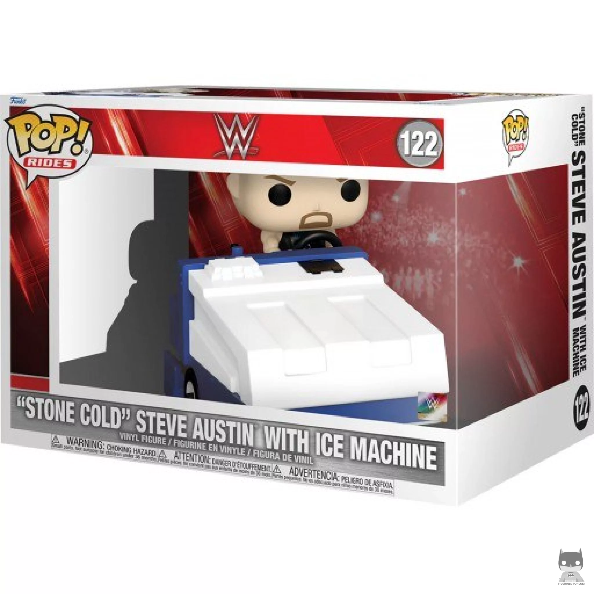 Figura Funko Pop! Stone Cold Steve Austin con máquina de hielo en su caja